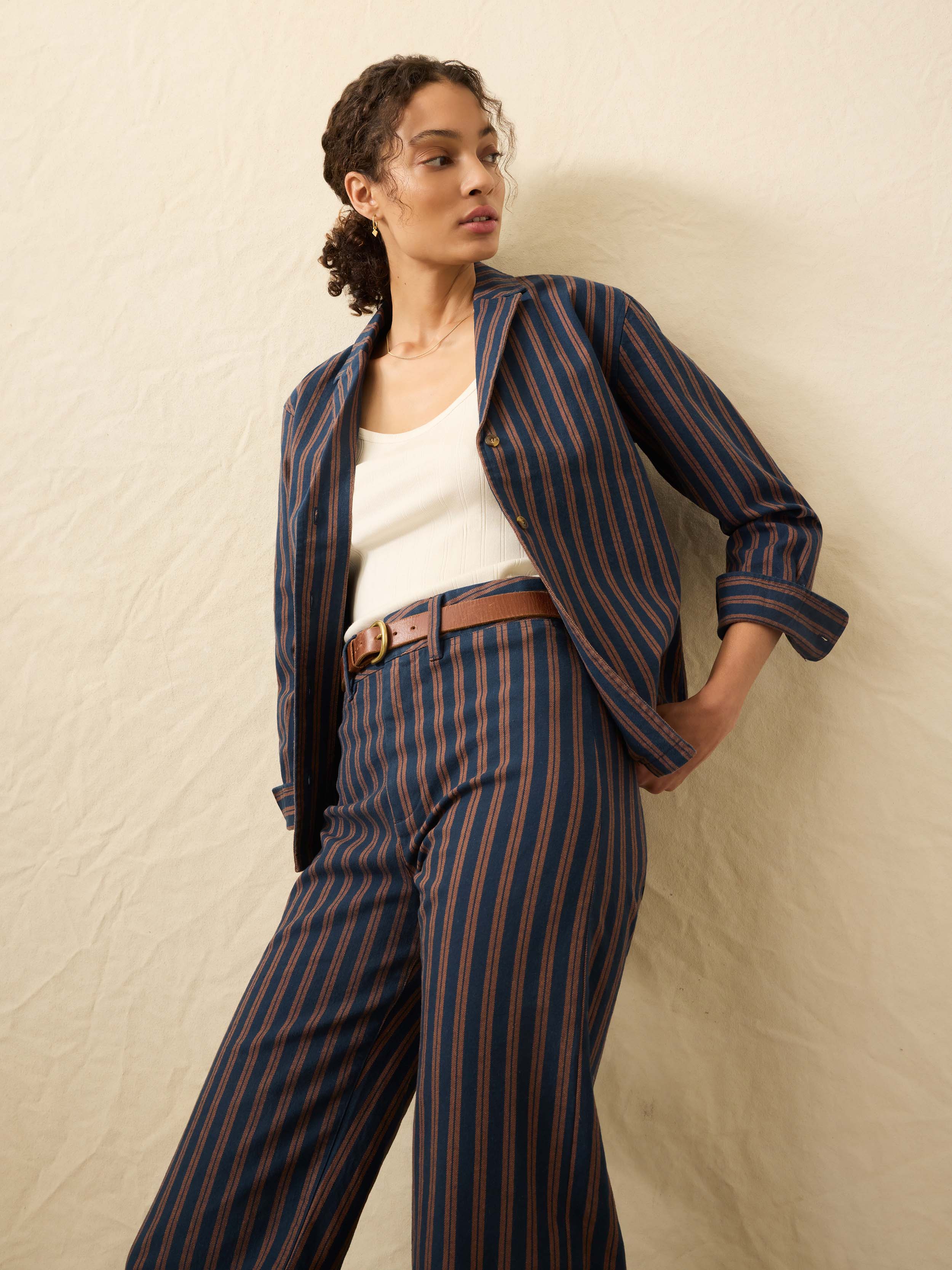 Twill Tide Camp Shirt - Midnight Shore Stripe