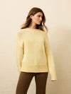 Sunwashed Cotton Roll Neck Sweater - Lemon Sorbet