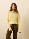 Sunwashed Cotton Roll Neck Sweater - Lemon Sorbet