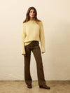 Sunwashed Cotton Roll Neck Sweater - Lemon Sorbet