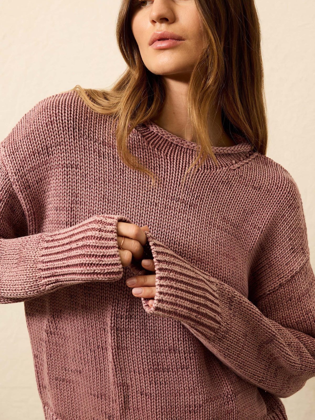 Pull torsadé avec strass couleur rose | Liu Jo