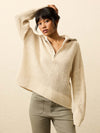 Miramar Linen Quarter Zip - Summer Sand