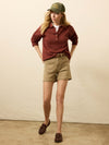 Miramar Linen Relaxed Polo - Smoked Paprika