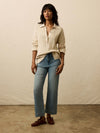 Miramar Linen Relaxed Polo Sweater - Summer Sand