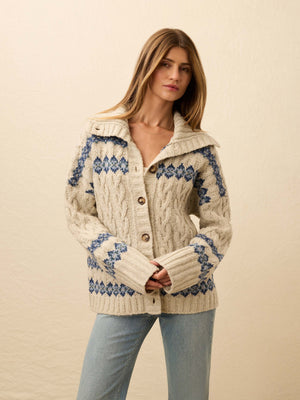Highland Fairisle Cardigan - Lakeside Fairisle Snow