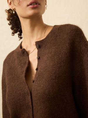 Apres Alpaca Cardigan - Walnut Brown