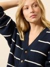 Jackson V Neck Popover - Norman Navy Stripe