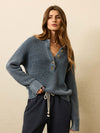 Sunwashed Cotton Fisherman Henley - Blue