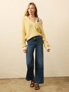 Sunwashed Cotton Fisherman Henley - Lemon Sorbet