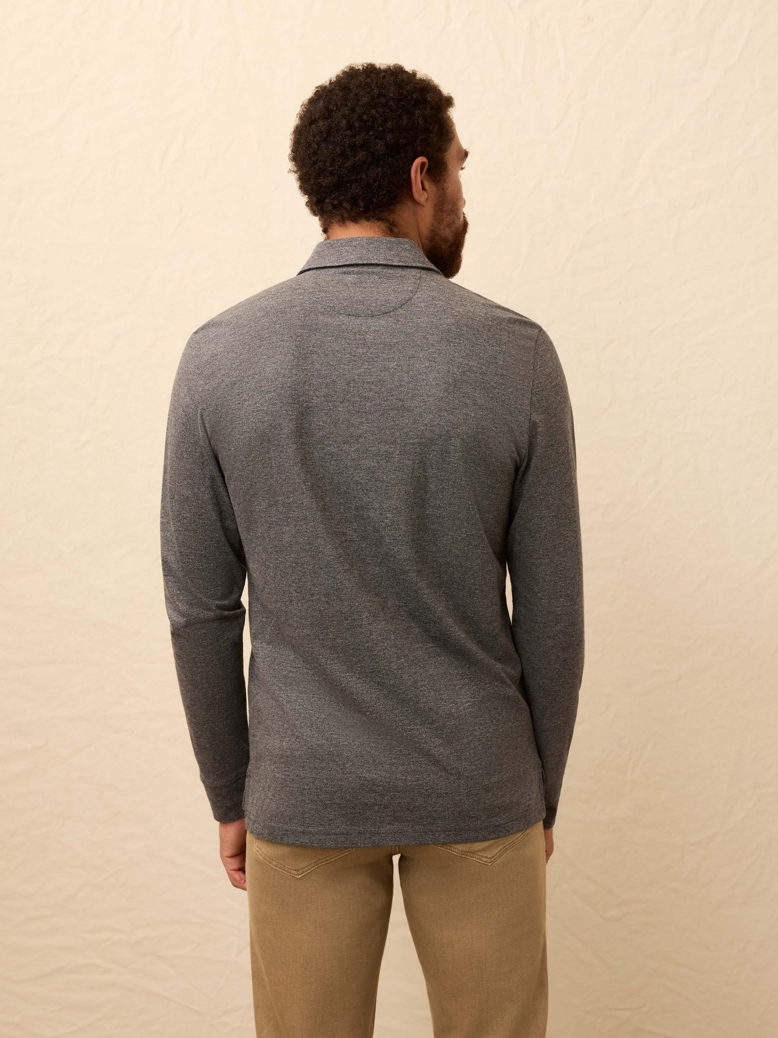 Long-Sleeve Movement™ Pique Polo - Dusty Iron Heather