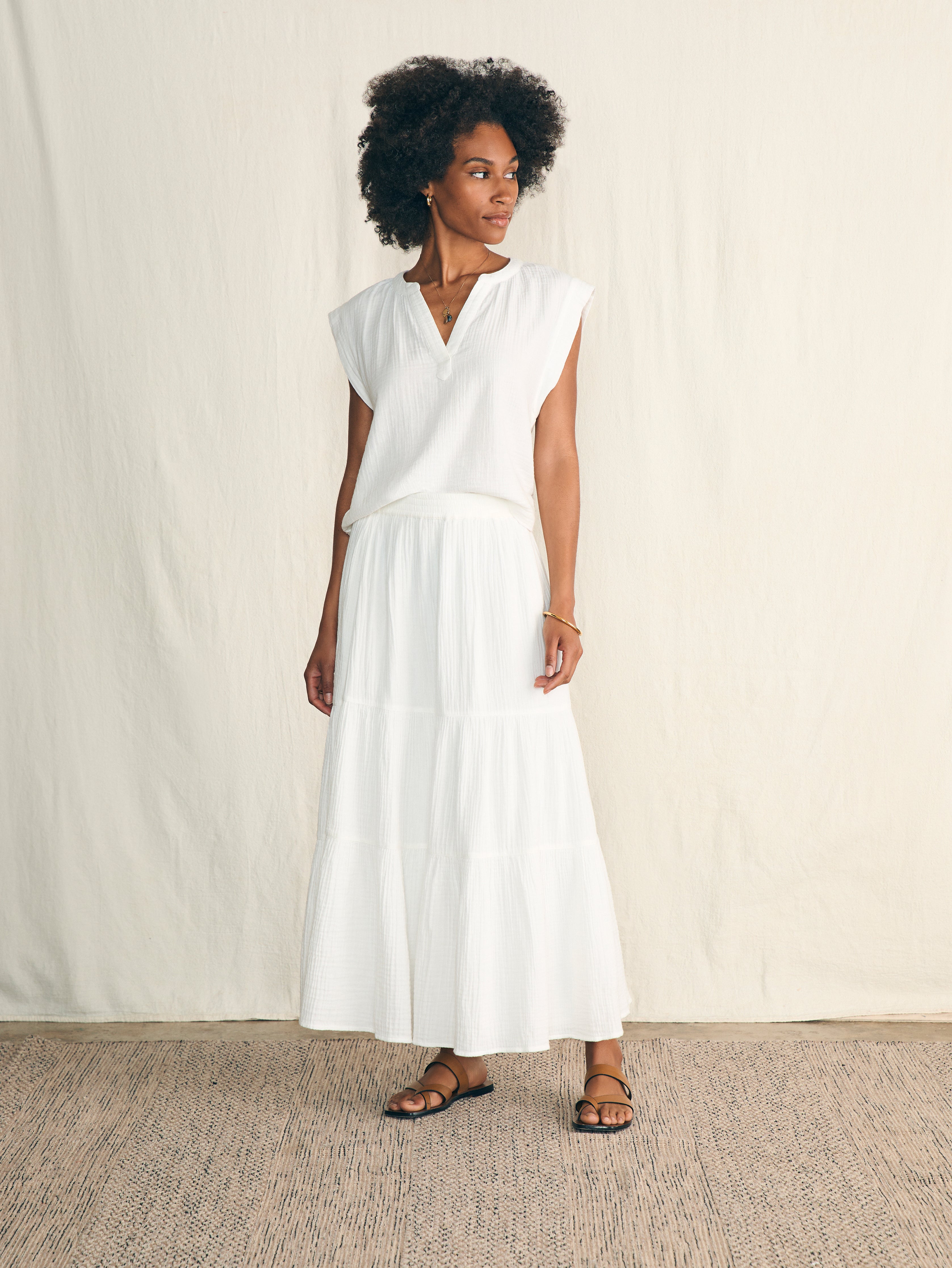 Dream Cotton Gauze Valentina Skirt - White