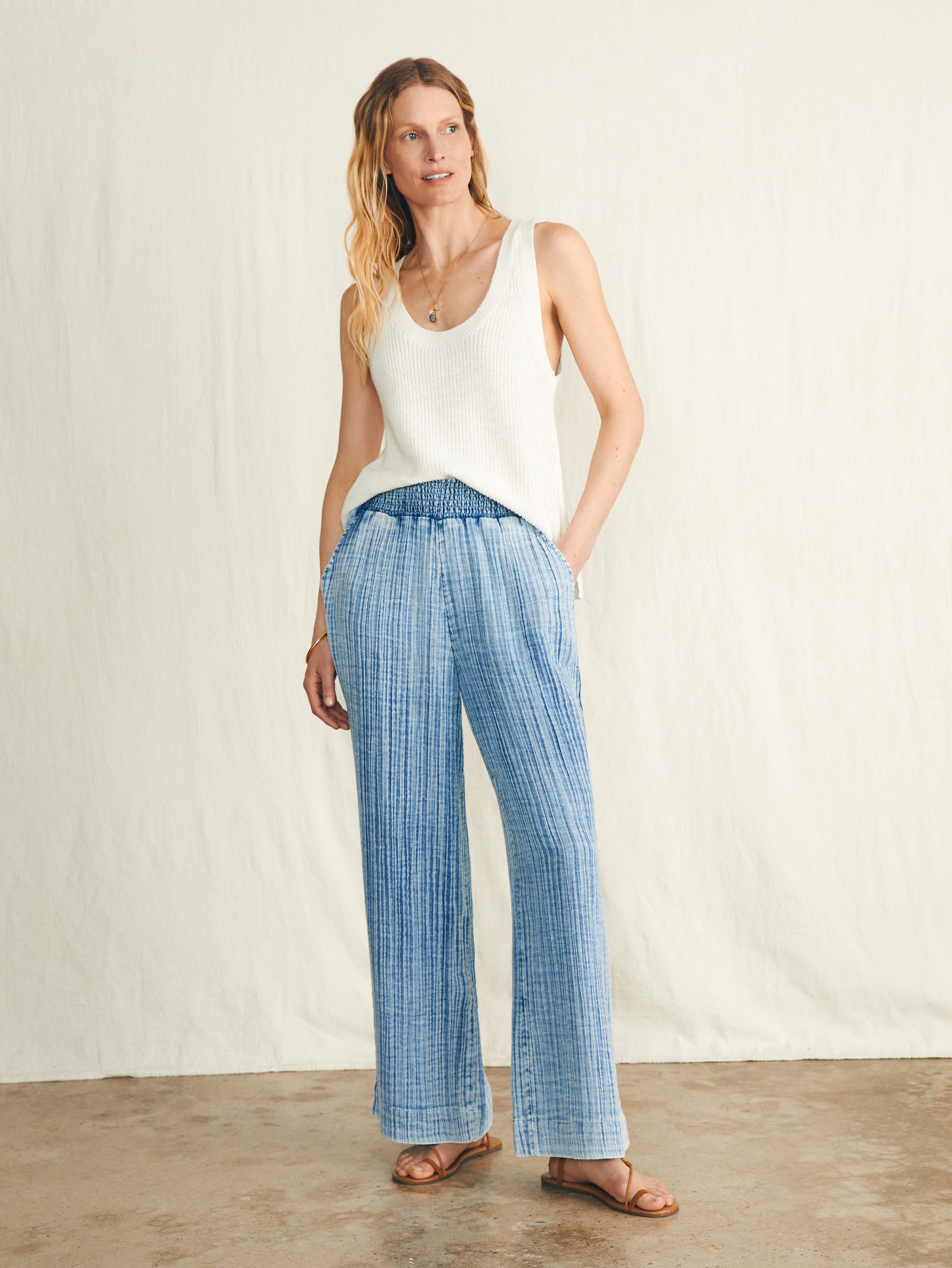 Dream Cotton Gauze Wide Leg Pant