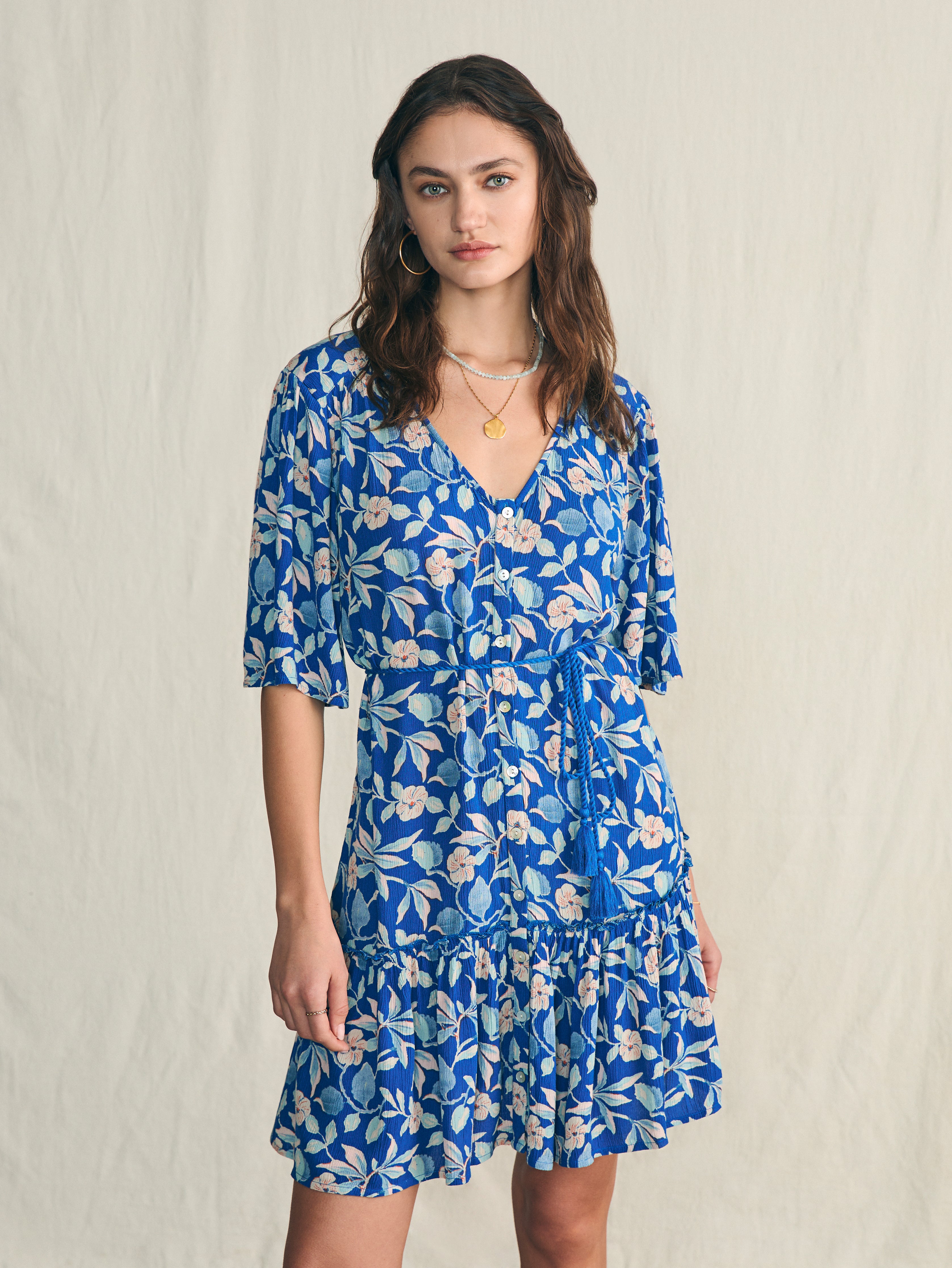 Orinda Mini Dress - Blue Ginger Floral