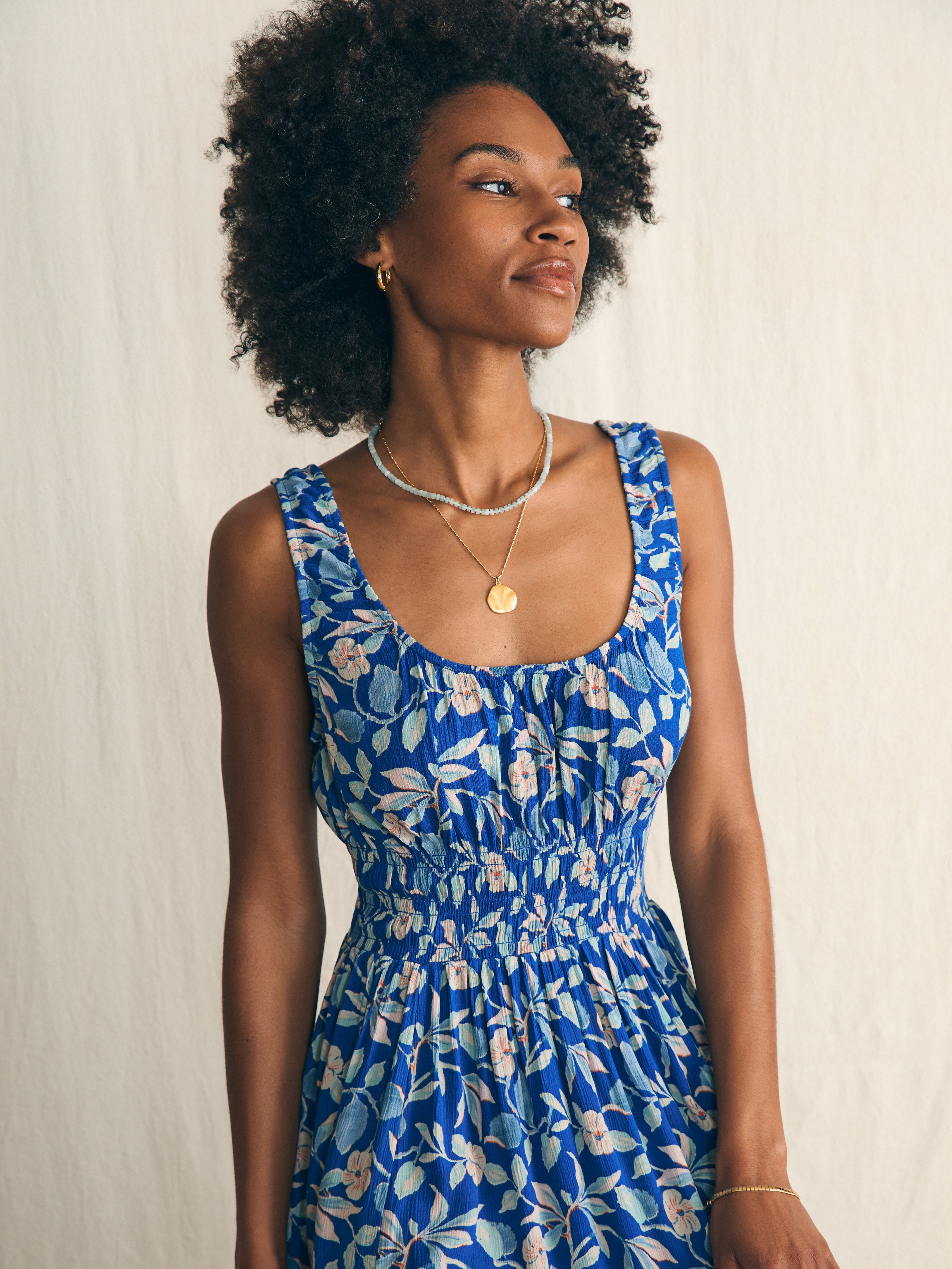 Sunseeker Midi Dress - Blue Ginger Floral