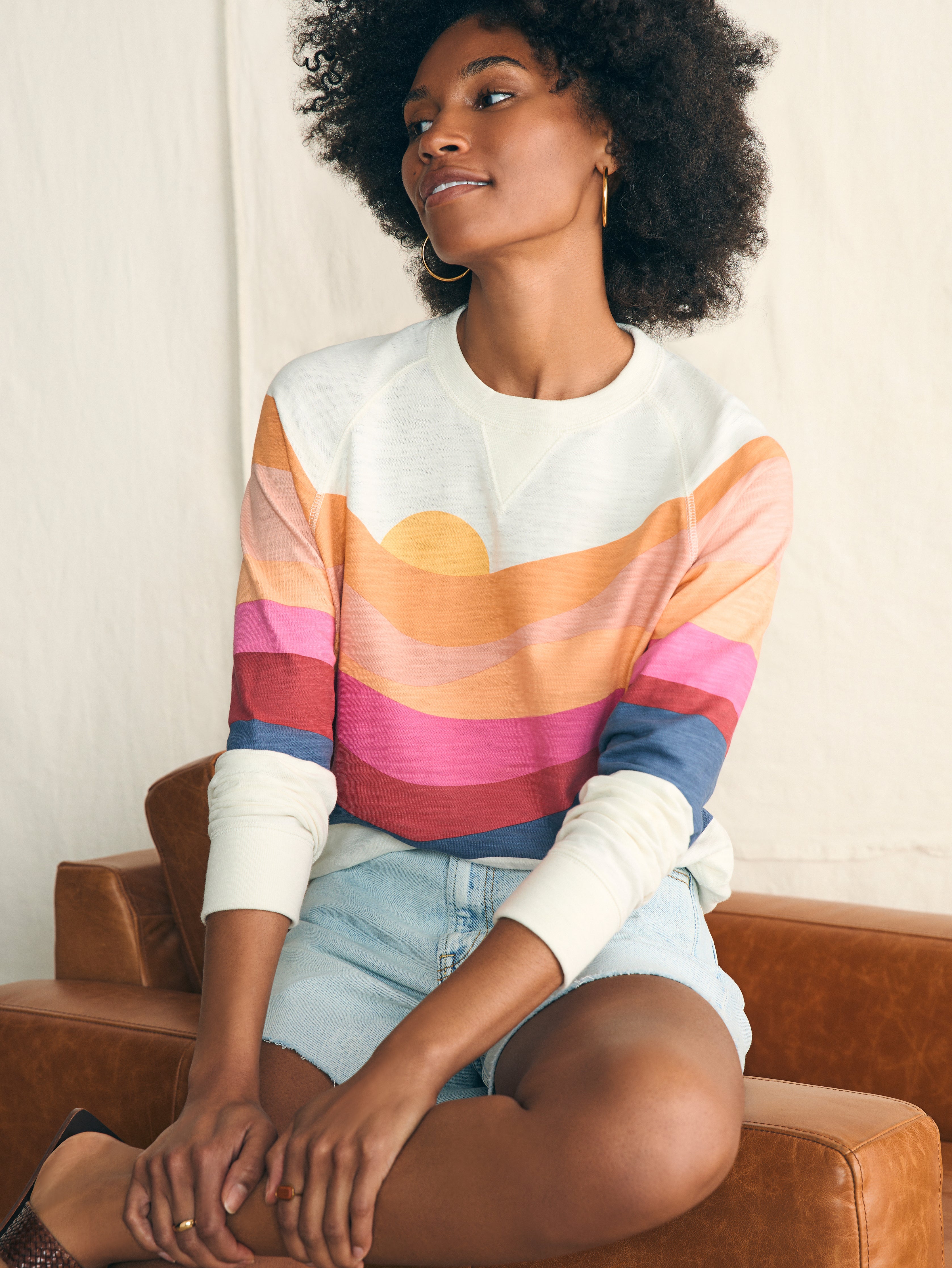 Sunwashed Slub Crewneck - Soleil Set Sail