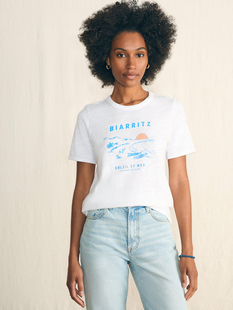 Sunwashed Slub Graphic Tee - Biarritz Coast | Faherty Brand