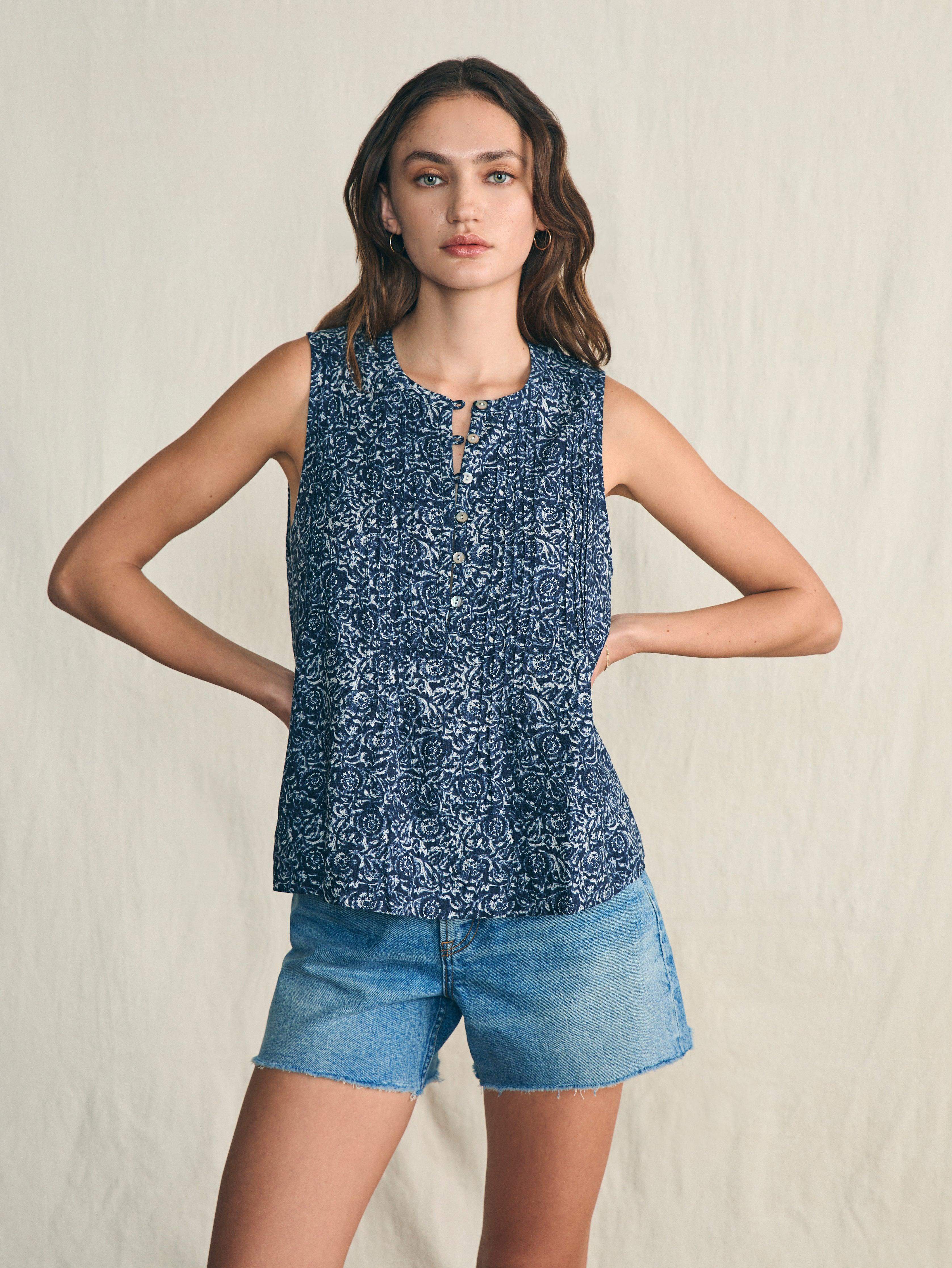 Isha Top - Navy Imma Floral