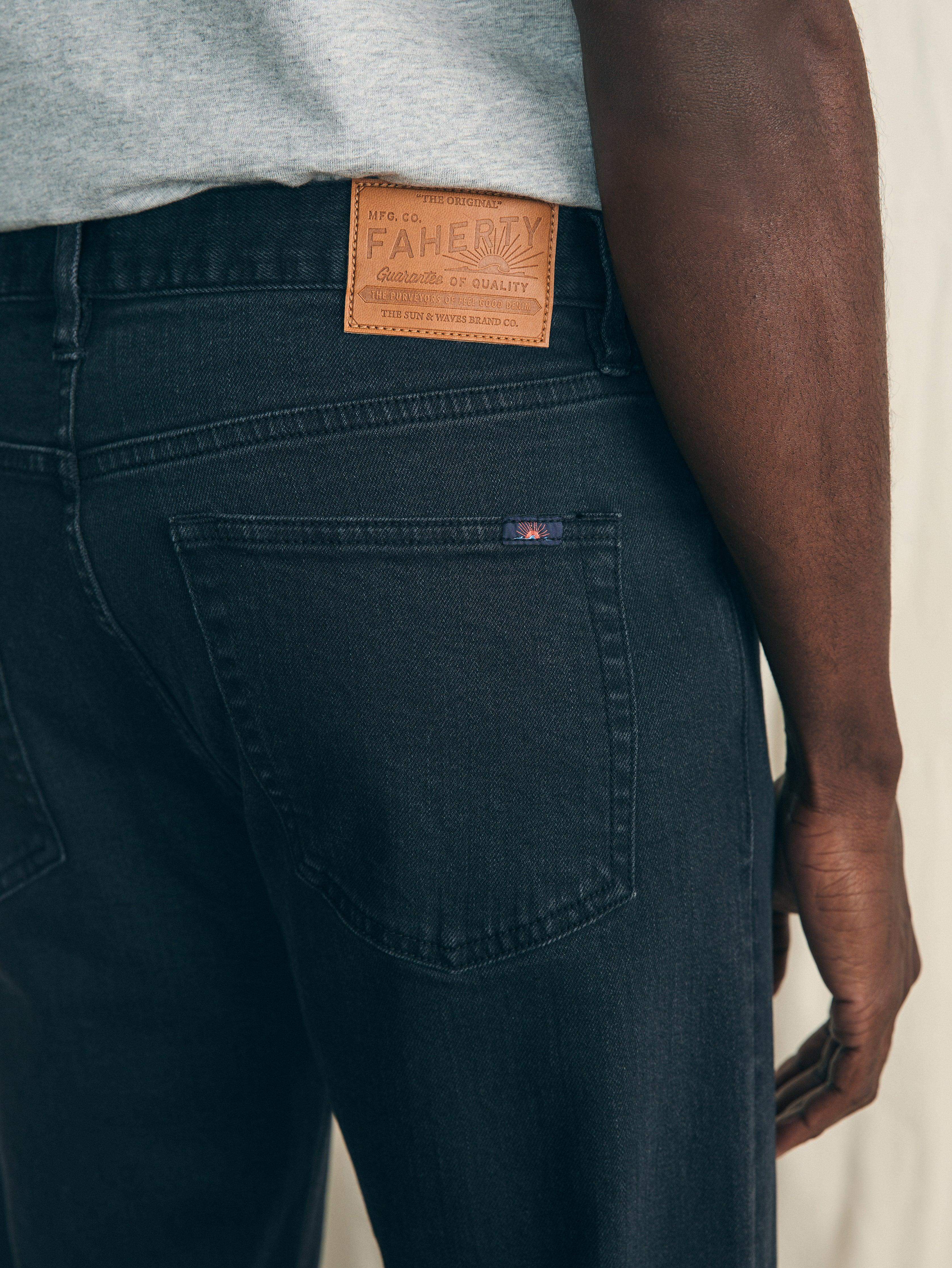Organic Cotton Slim Straight Denim (30" Inseam) - Black Smoke Wash
