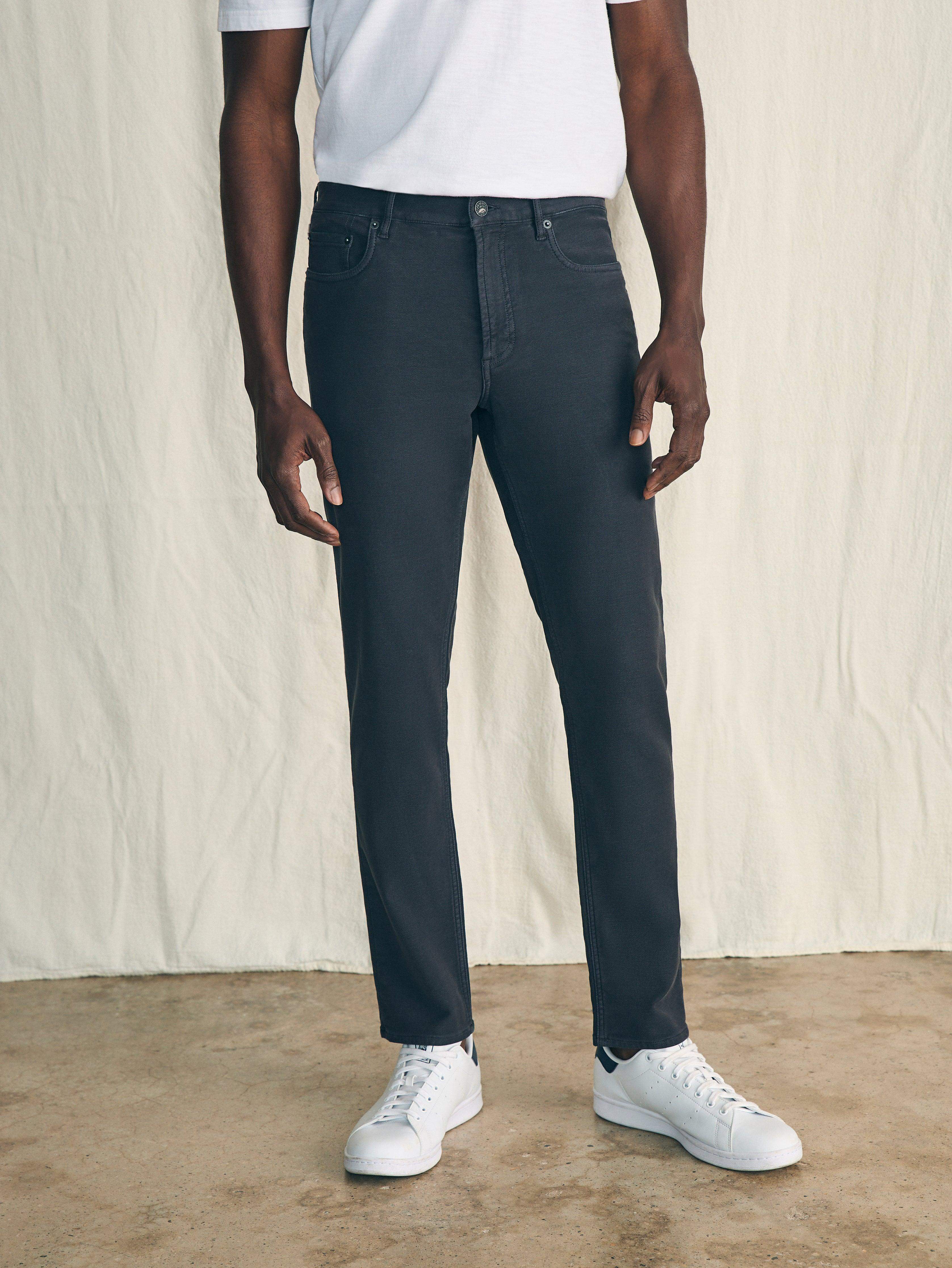 Stretch Terry 5-Pocket Pant - Onyx Black | Faherty Brand