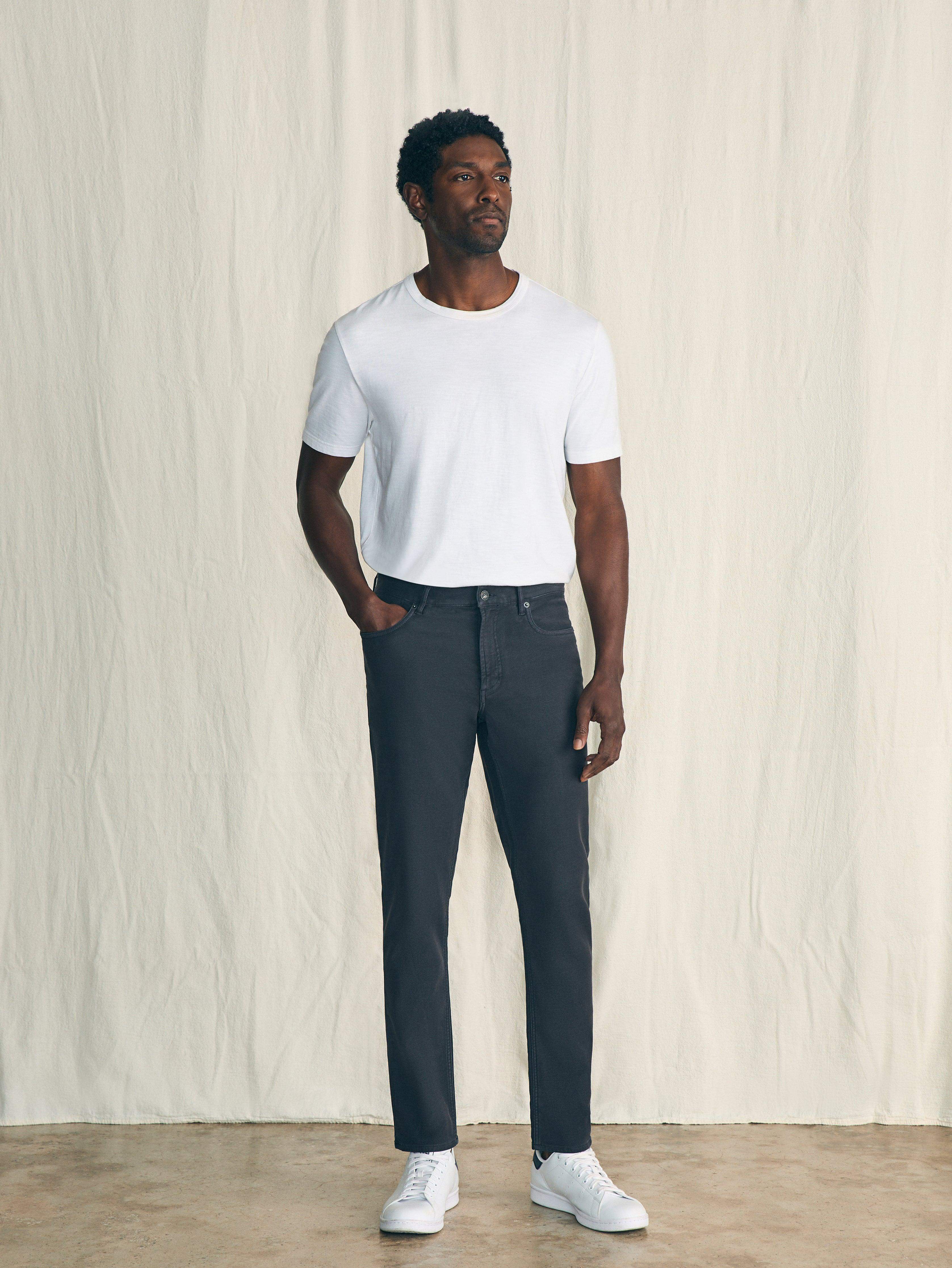 Stretch Terry 5-Pocket Pant (32" Inseam) - Onyx Black