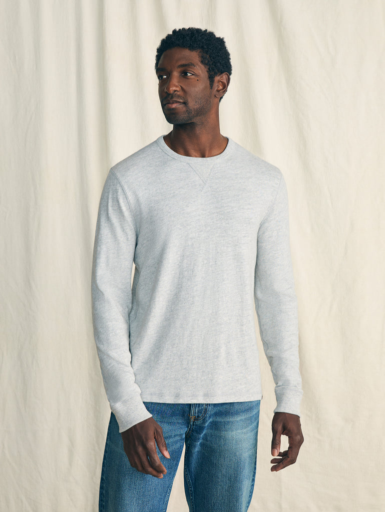 Sunwashed Slub Crew - Light Grey Heather | Faherty Brand