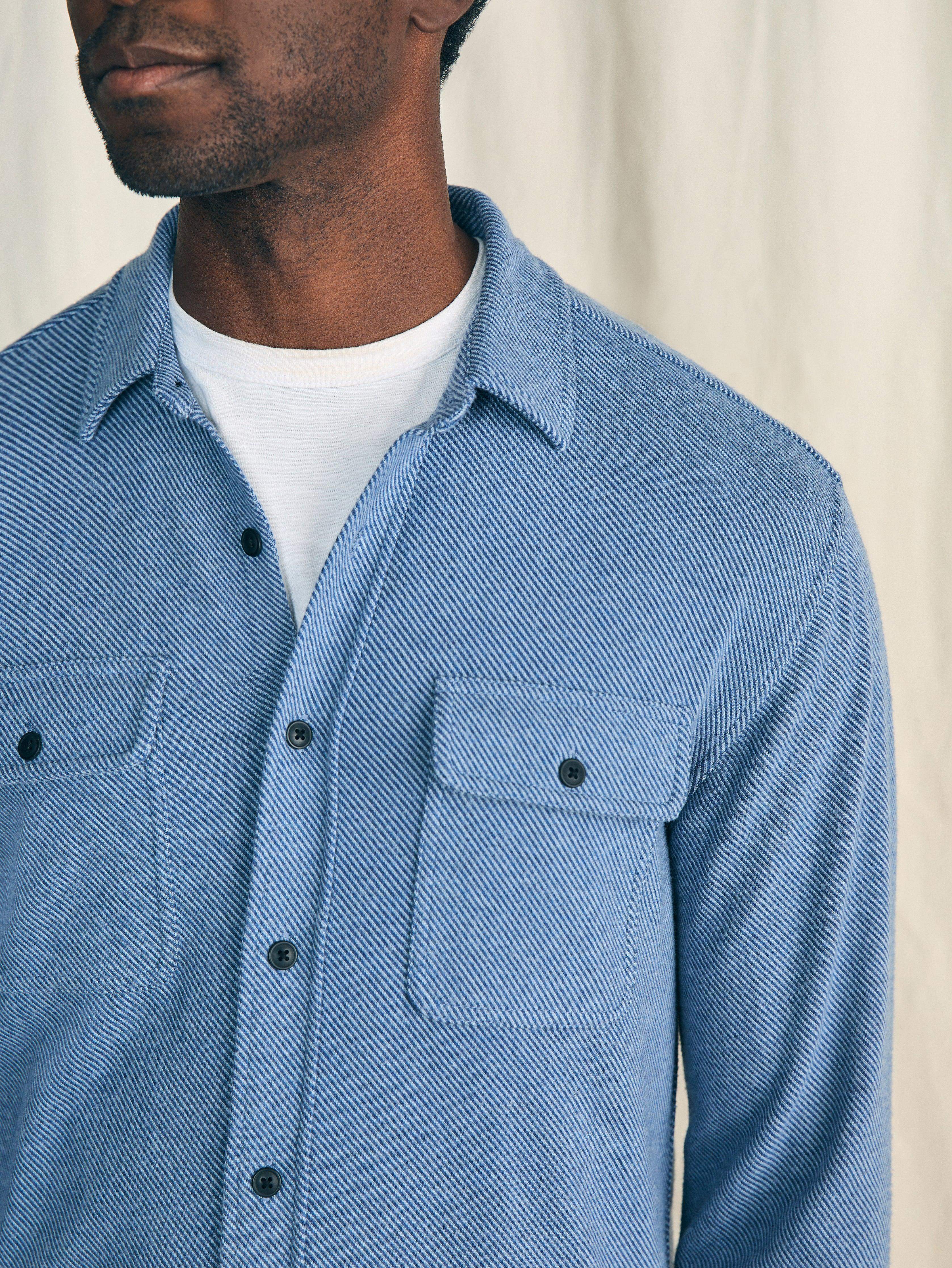 Legend™ Sweater Shirt - Glacier Blue Twill | Faherty Brand
