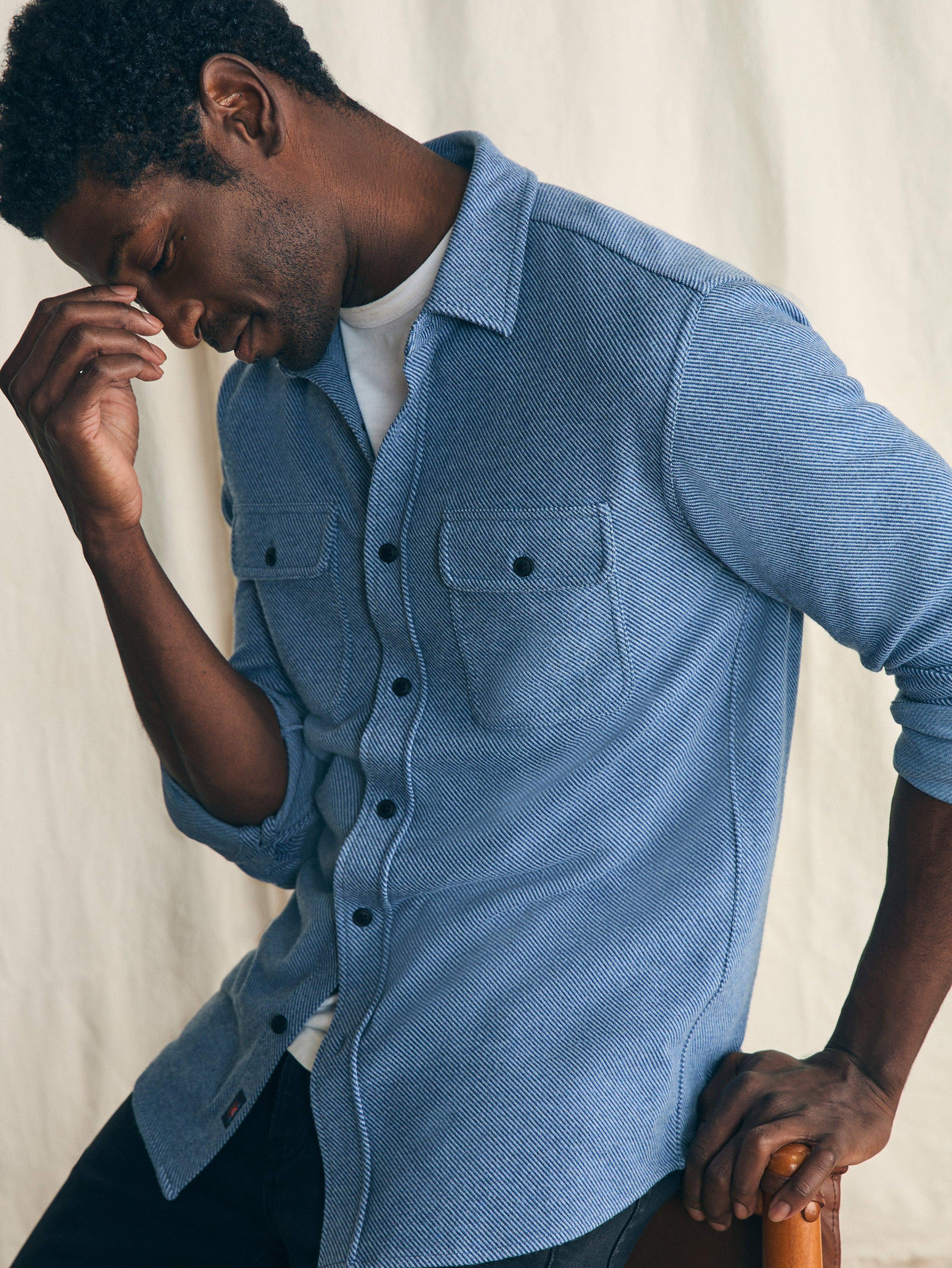 Legend™ Sweater Shirt - Glacier Blue Twill | Faherty Brand