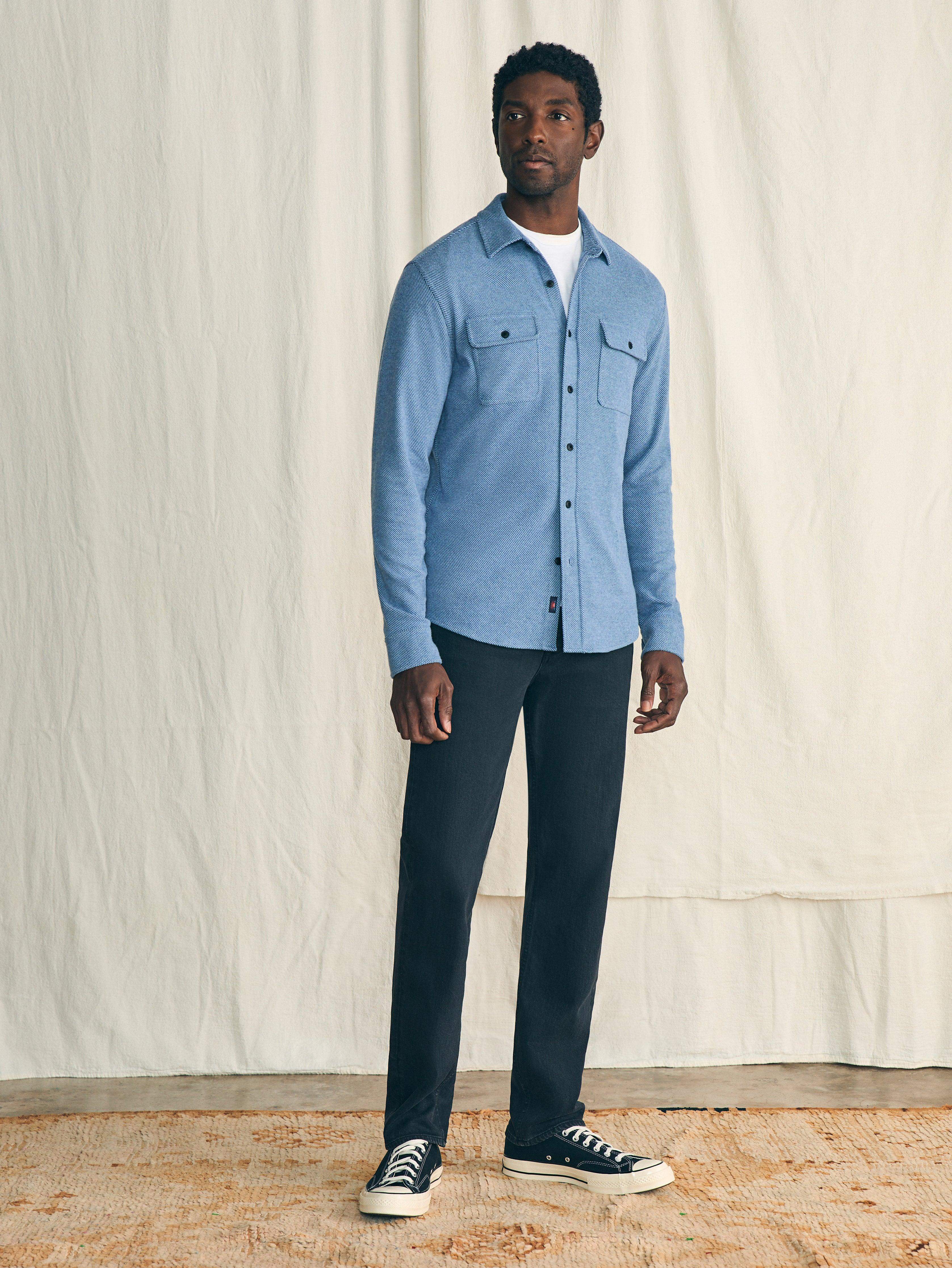 Legend™ Sweater Shirt - Glacier Blue Twill | Faherty Brand