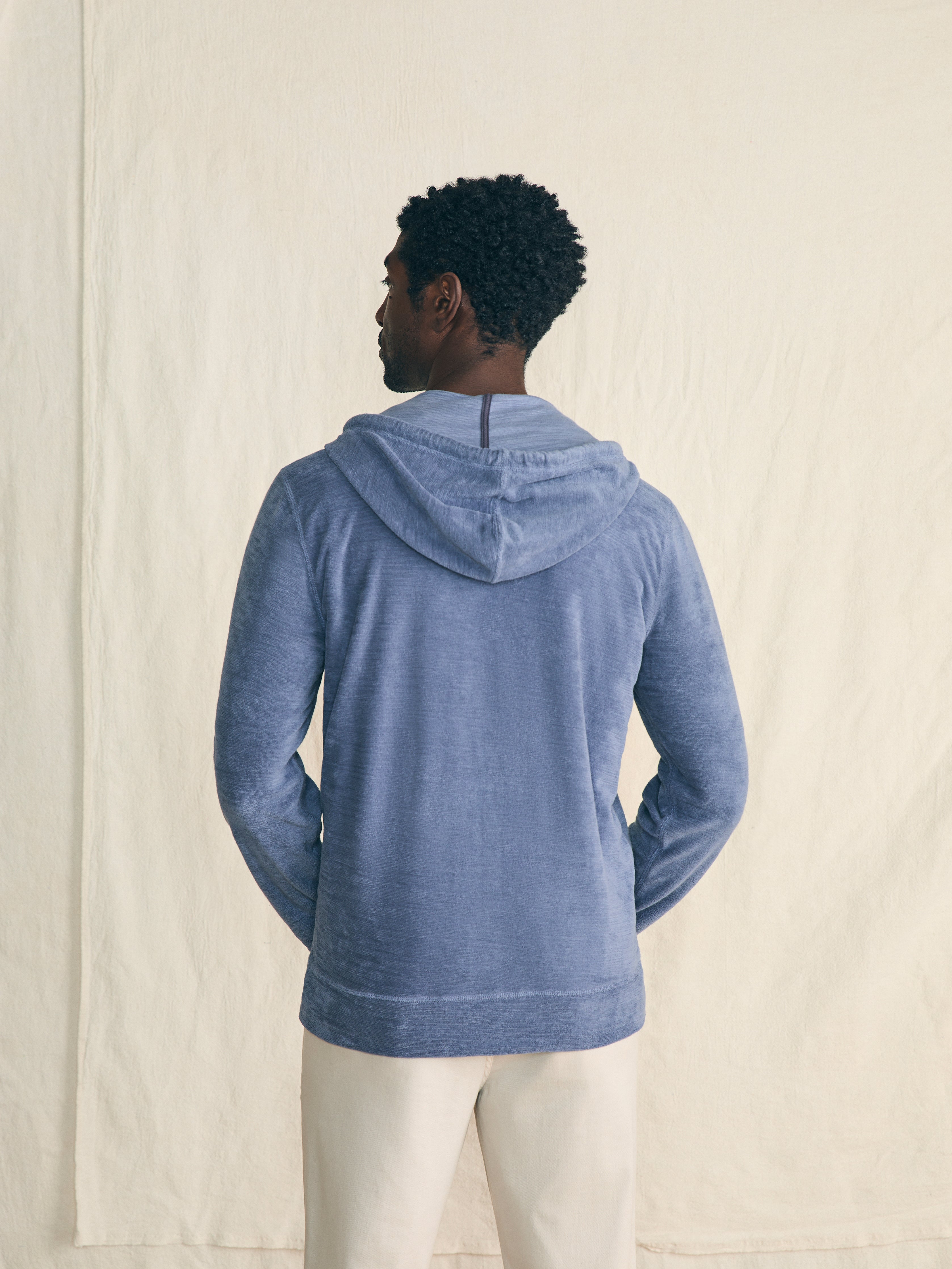 Cabana Towel Terry Zip Hoodie - Stormy Sky