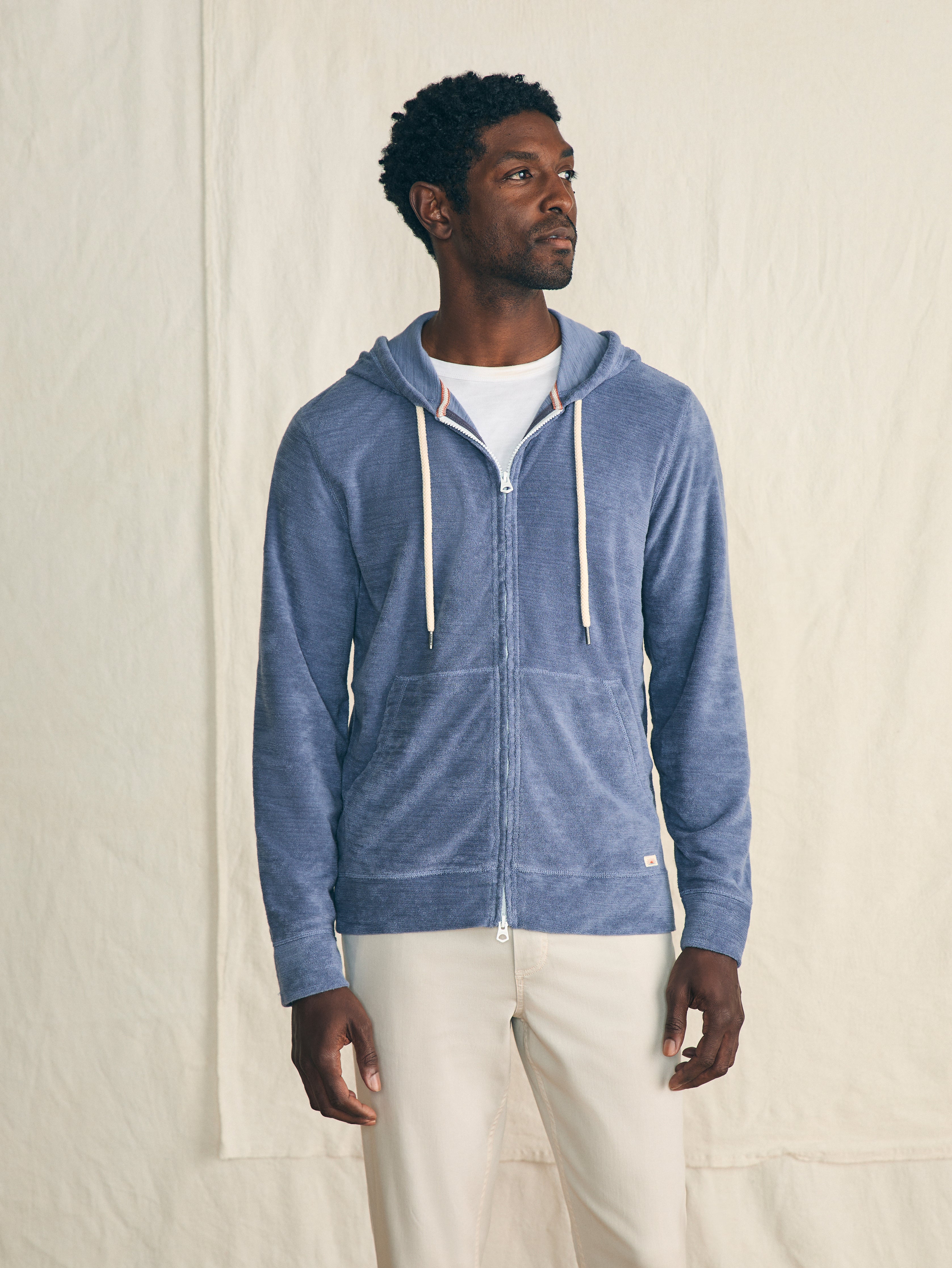 Cabana Towel Terry Zip Hoodie - Stormy Sky