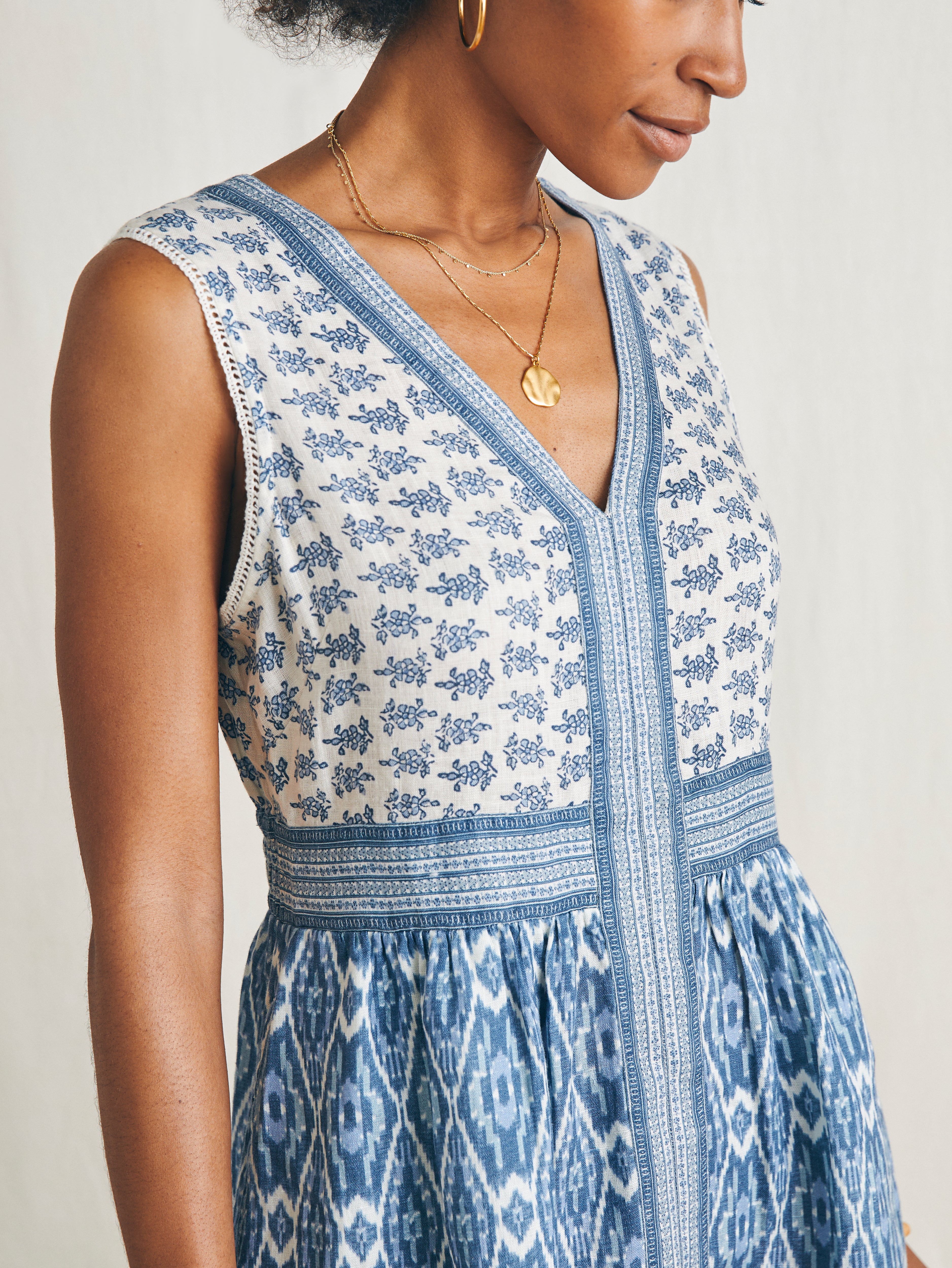 Macey Dress - Blue Clara Ikat