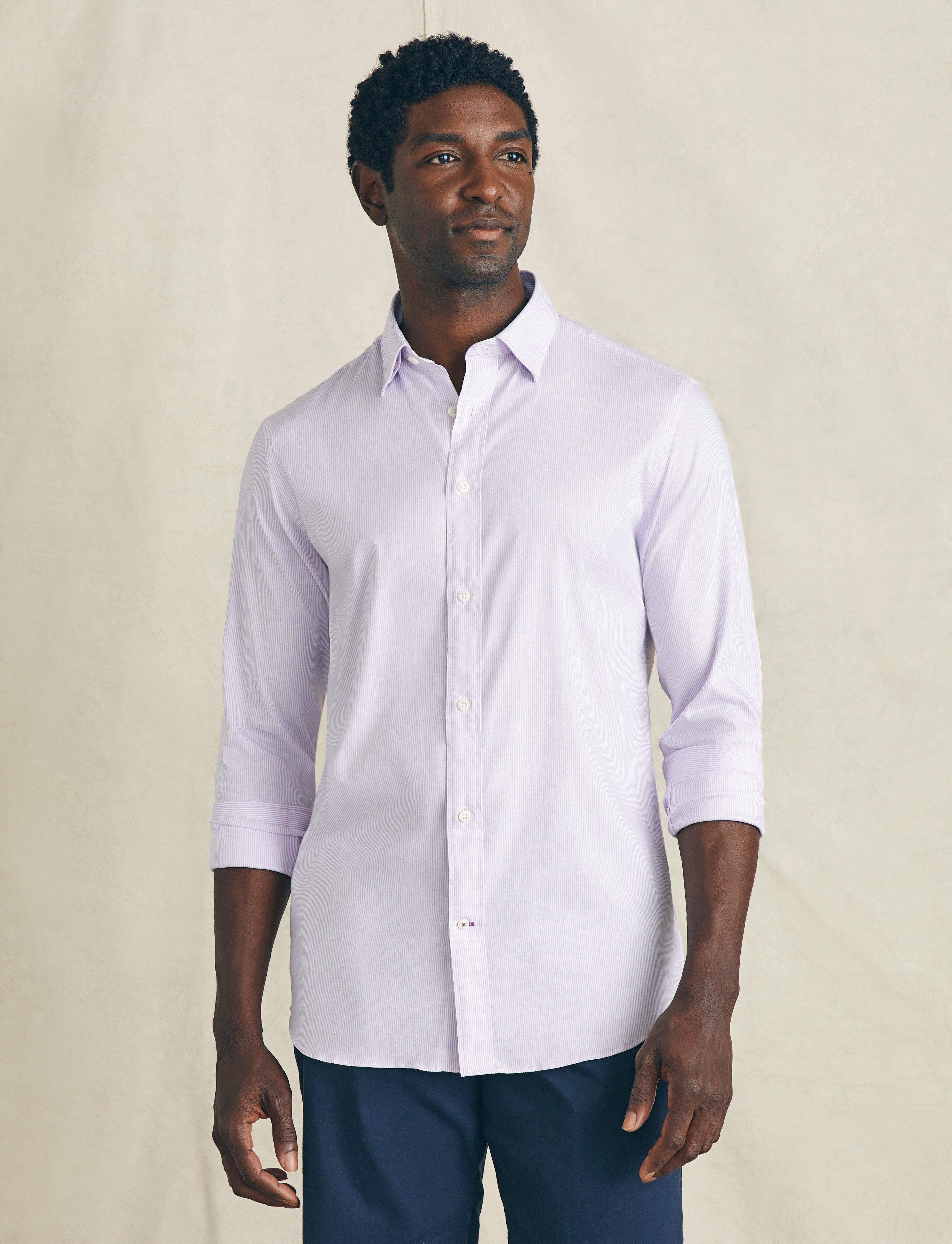 Movement™ Dress Shirt - Lavender Valley Stripe