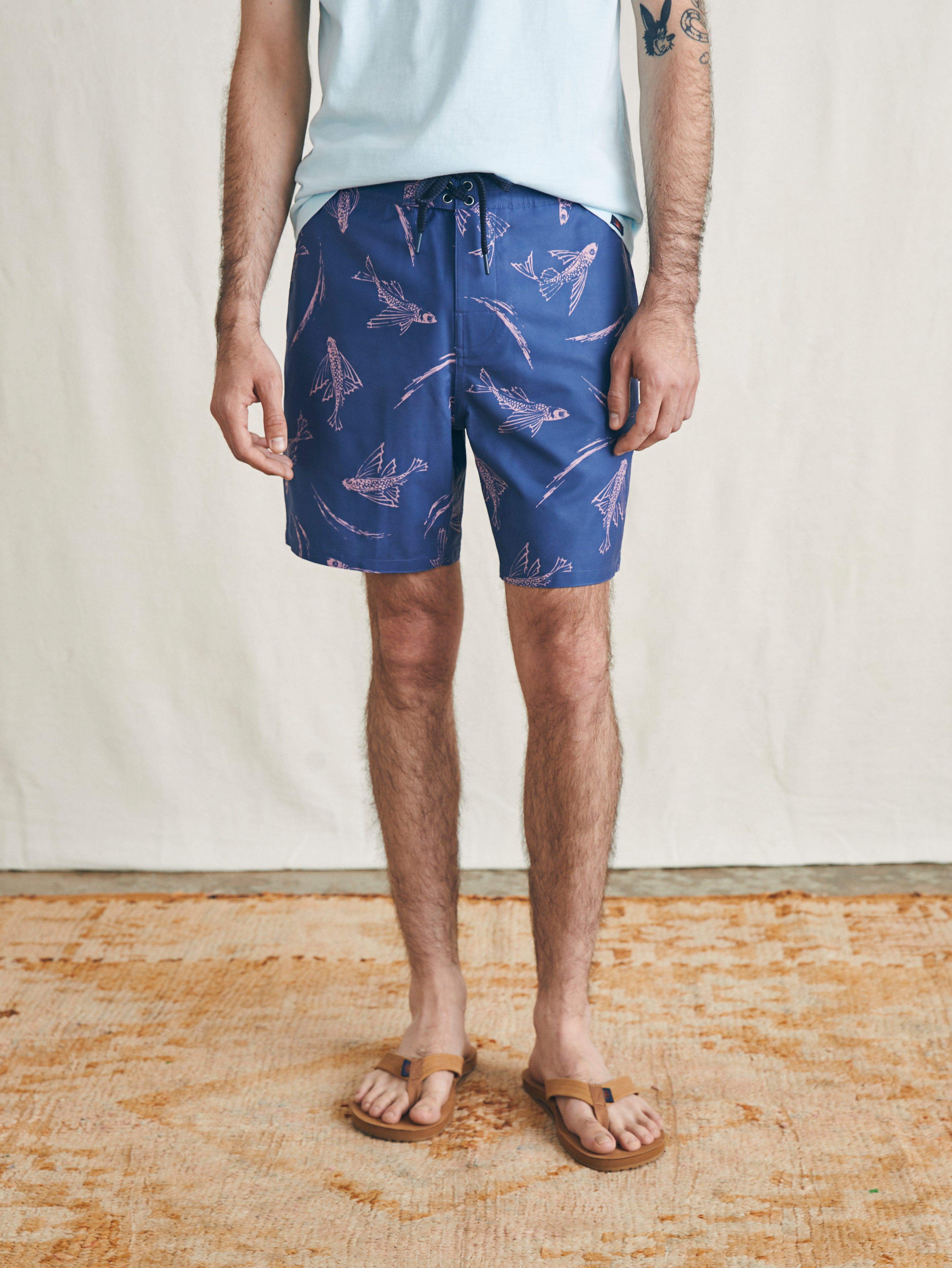 Sunwashed Boardshort - Navy Pink Waterways