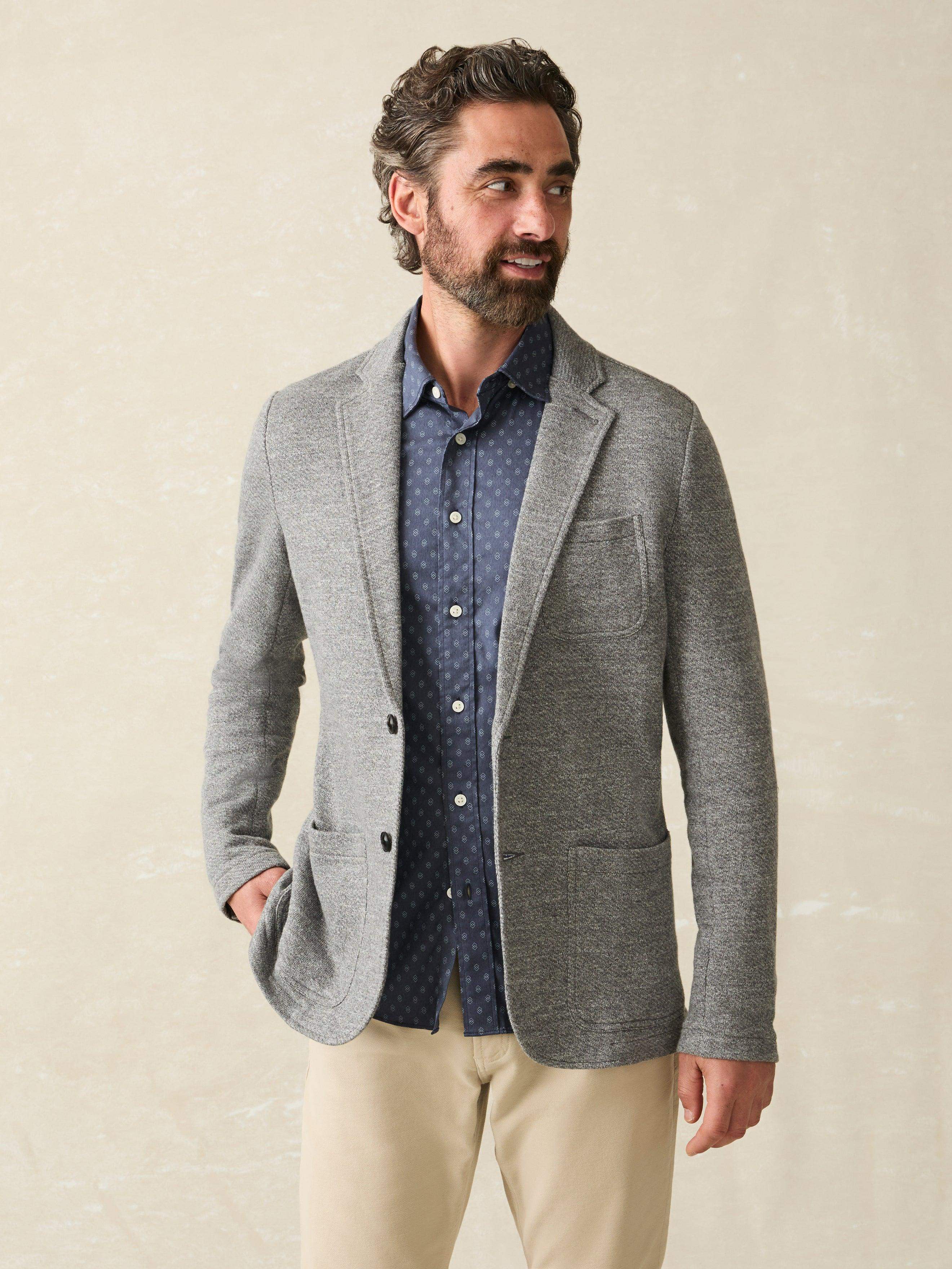 Inlet Knit Blazer Medium Grey Melange