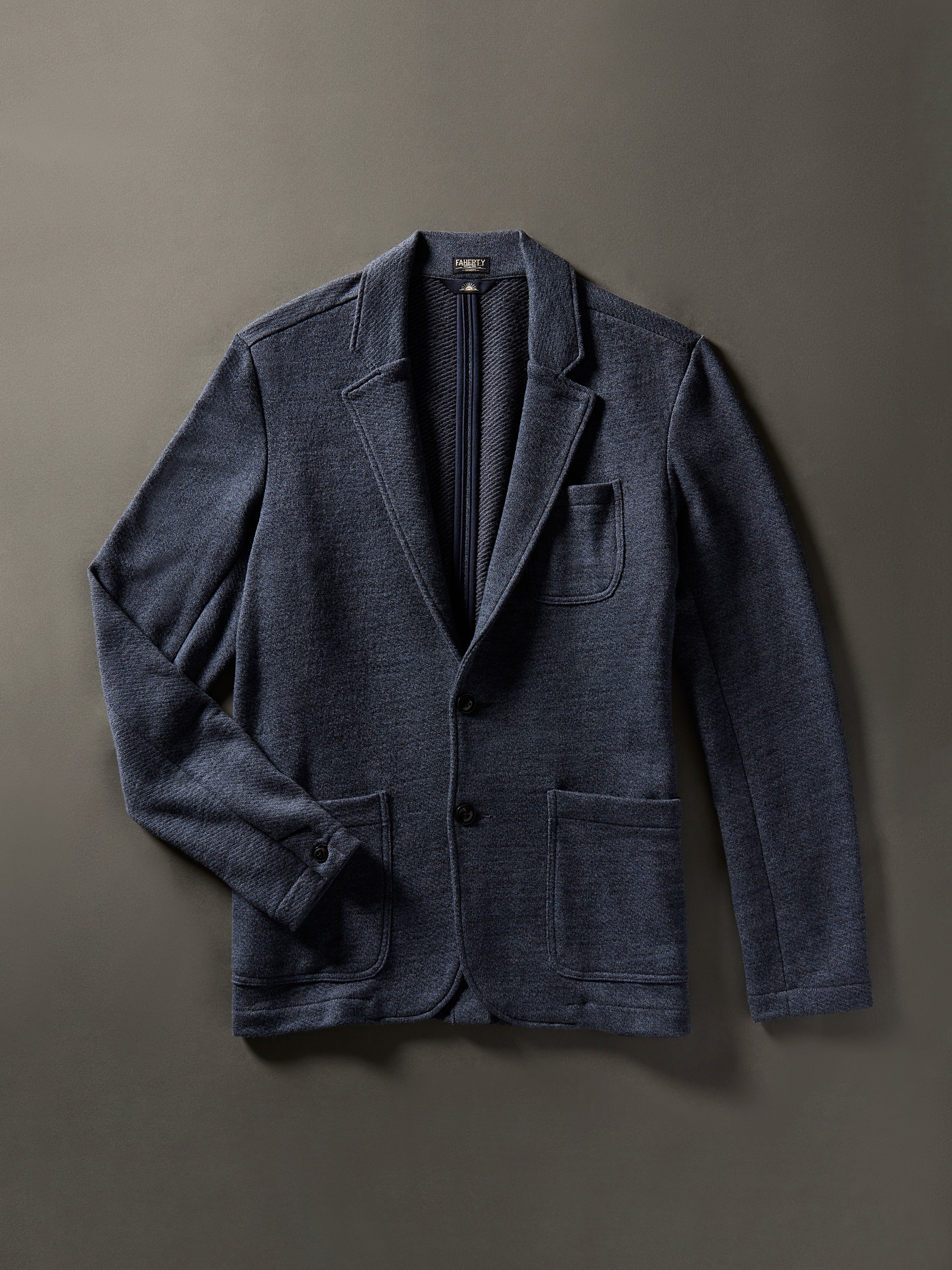 Inlet Knit Blazer - Deep Navy Melange