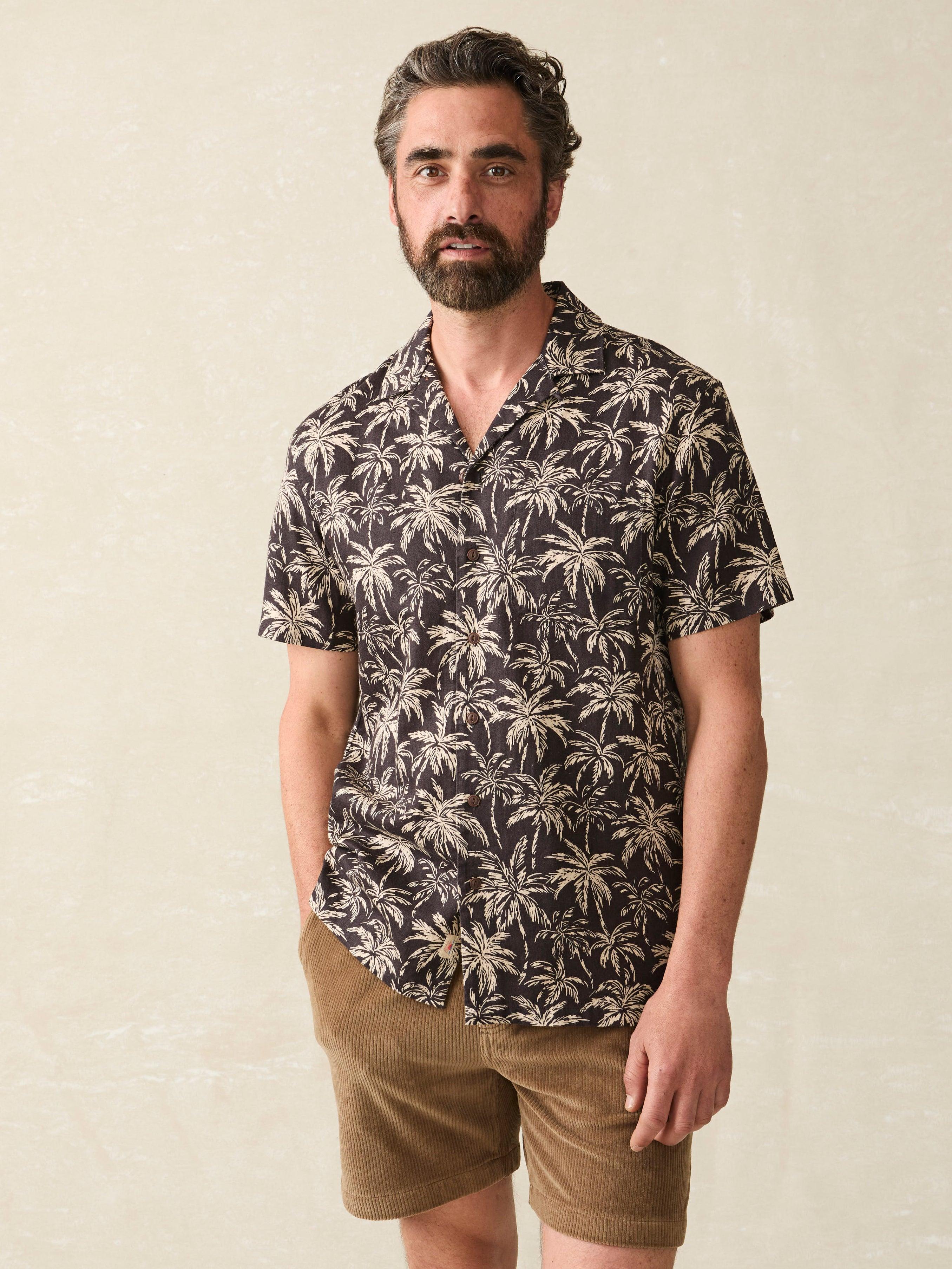 Short-Sleeve Hemp Blend Camp Shirt