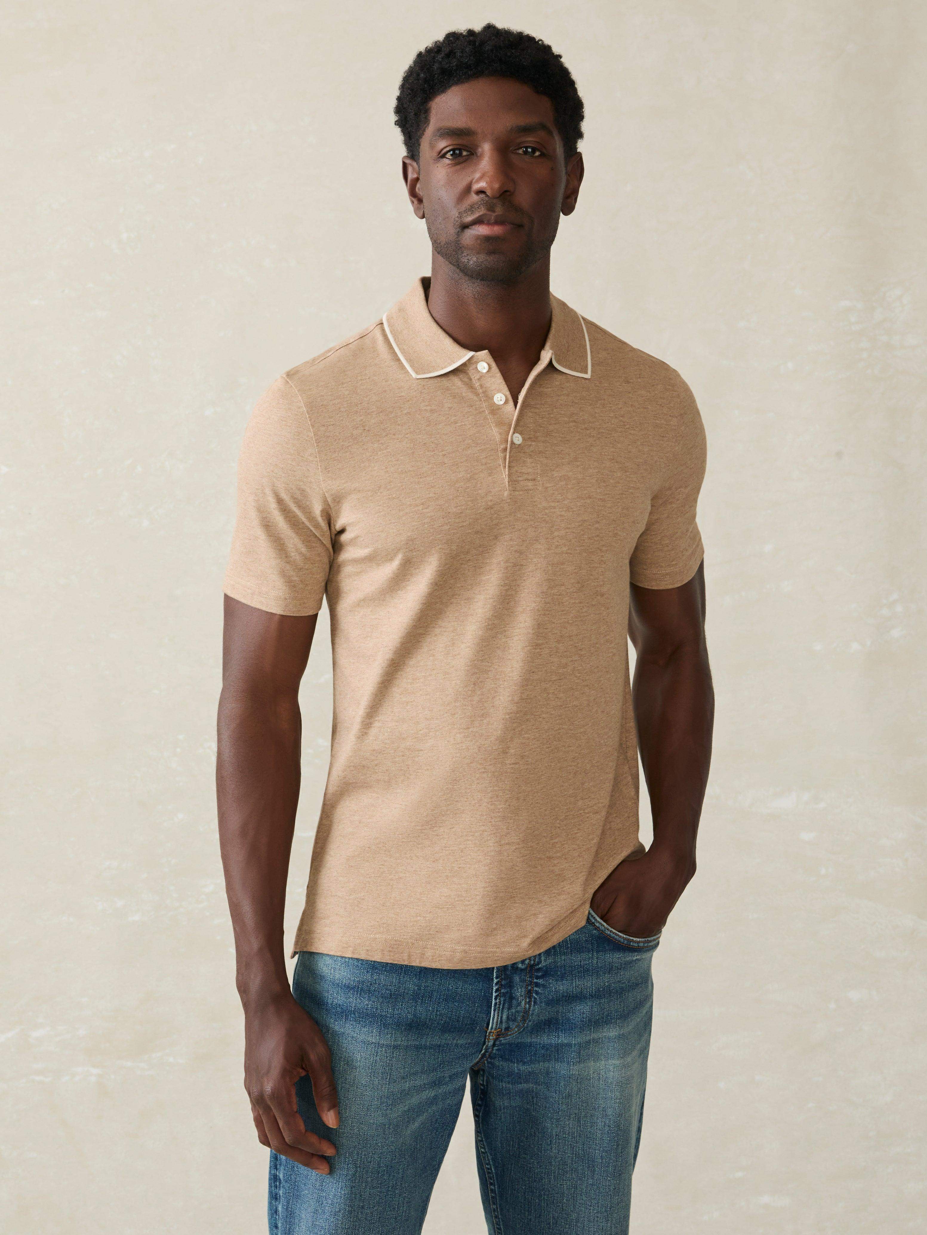 Movement™ Short-Sleeve Pique Polo Shirt - Driftwood Island Heather