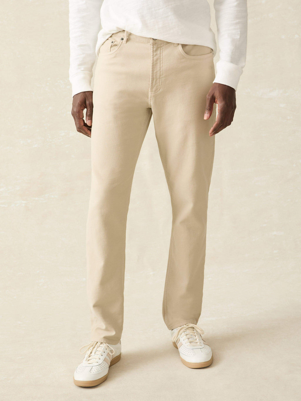 Stretch Terry 5-Pocket Pant - Stone | Faherty Brand