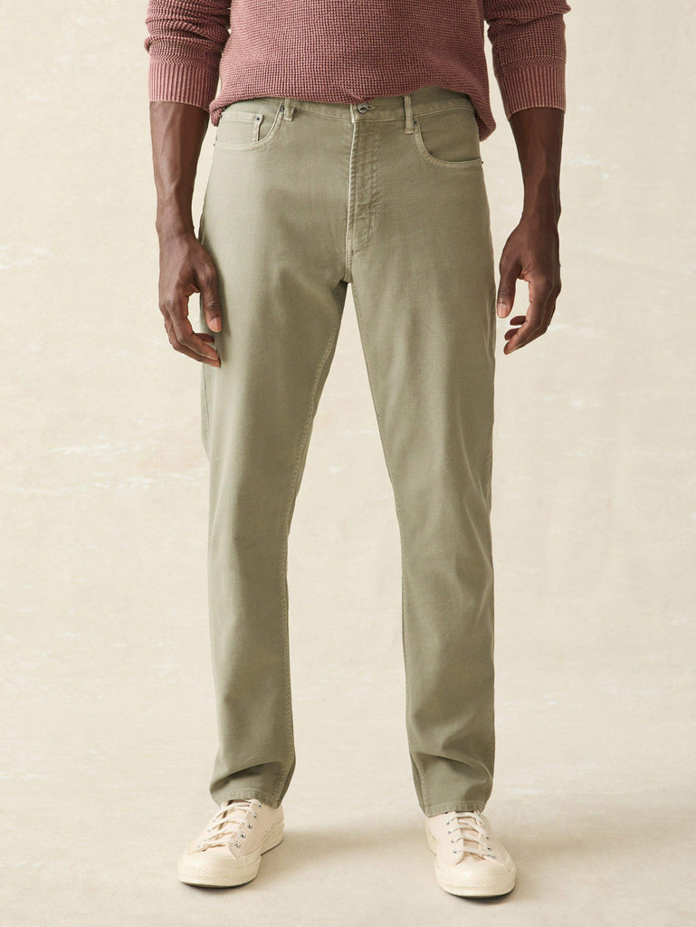 Stretch Terry 5-Pocket Athletic Fit Pant - Faded Olive | Faherty Brand