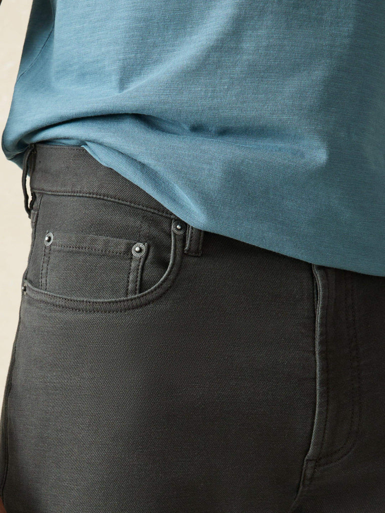 Stretch Terry 5-Pocket Athletic Fit Pant - Onyx Black | Faherty Brand