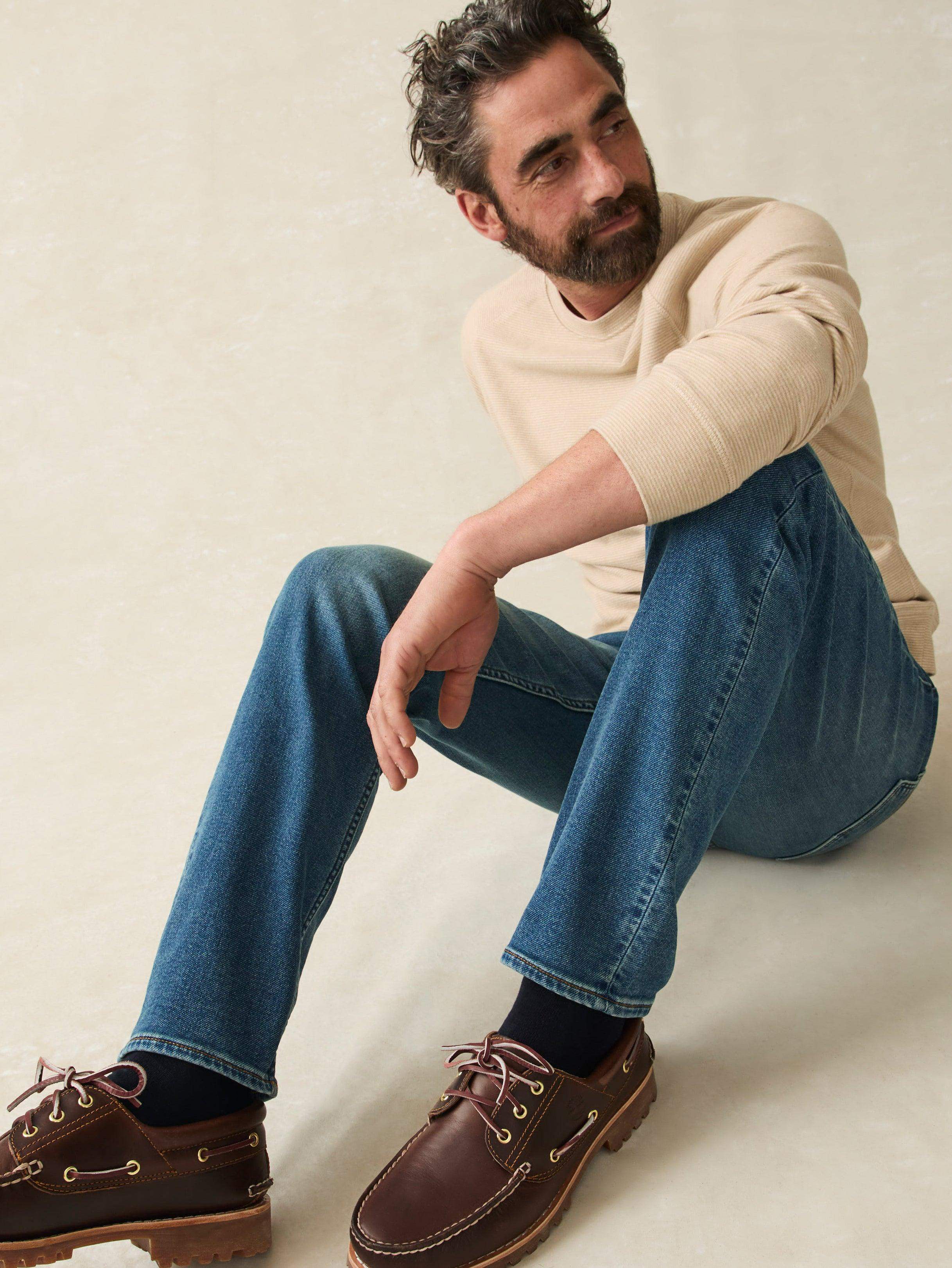 Stretch Terry Indigo 5-Pocket Pant