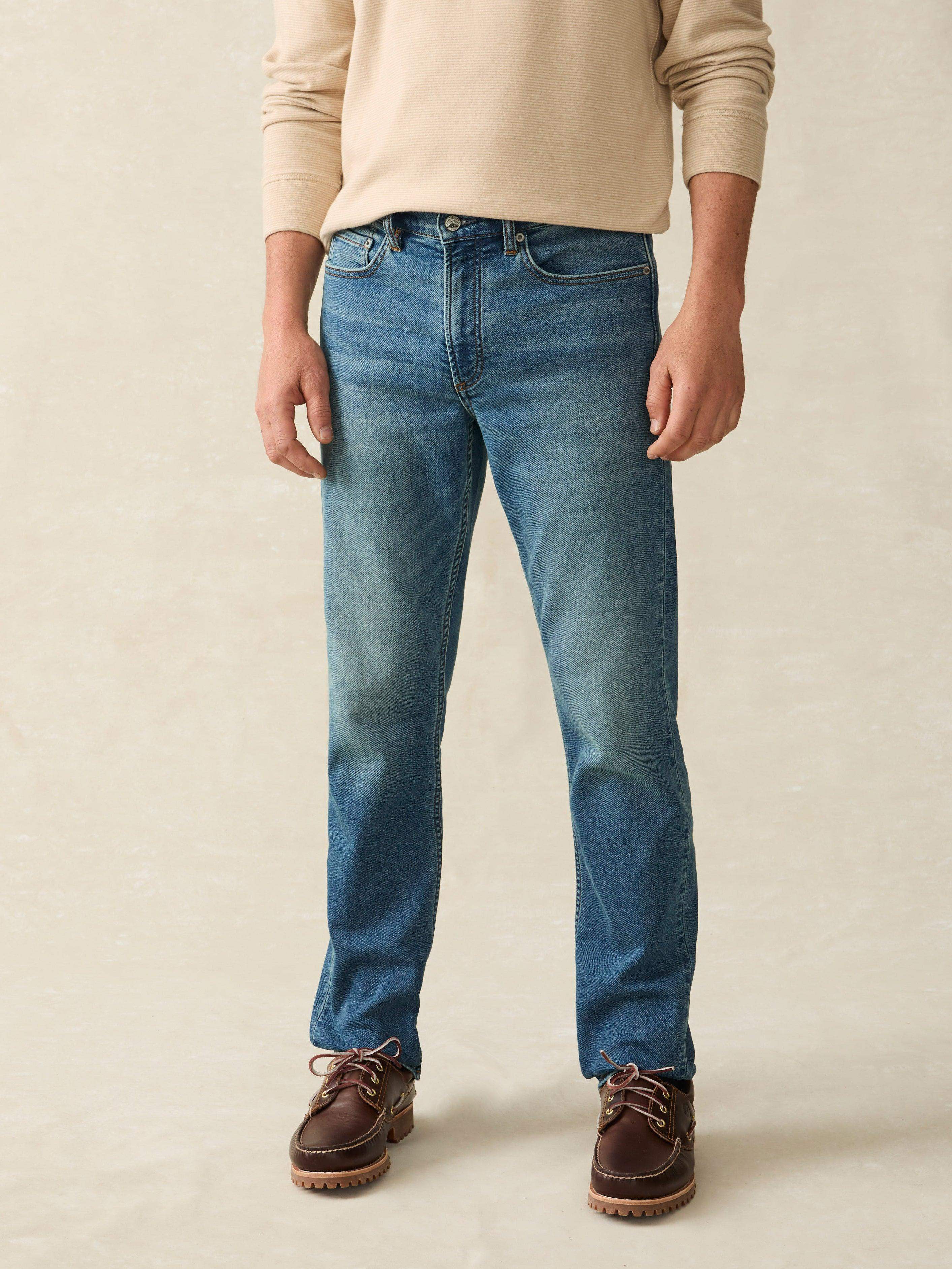 Stretch Terry Indigo 5-Pocket Pant - Indigo Ocean Wash | Faherty Brand