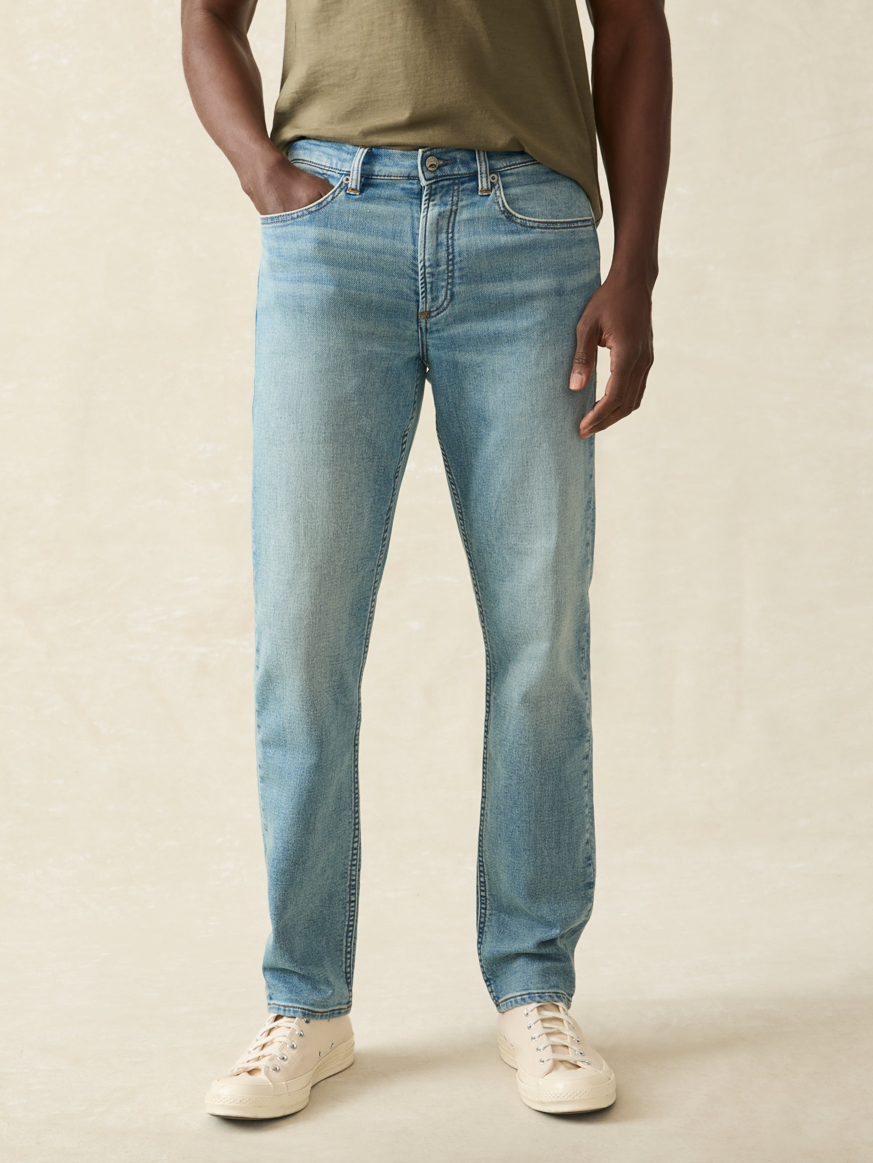 Stretch Terry Indigo 5-Pocket Pant