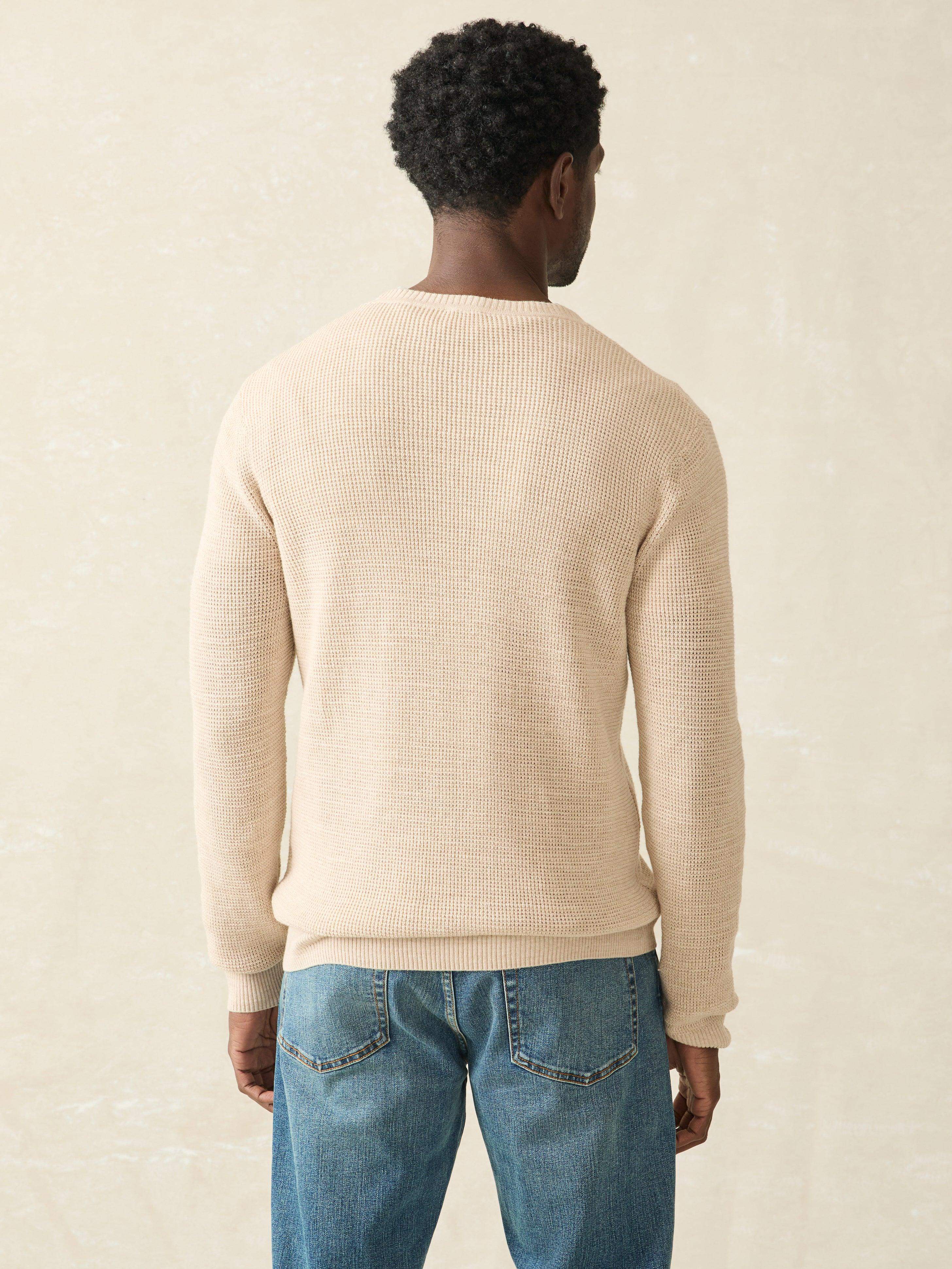 Sunwashed Crewneck Sweater - Dune Natural Surf Stripe