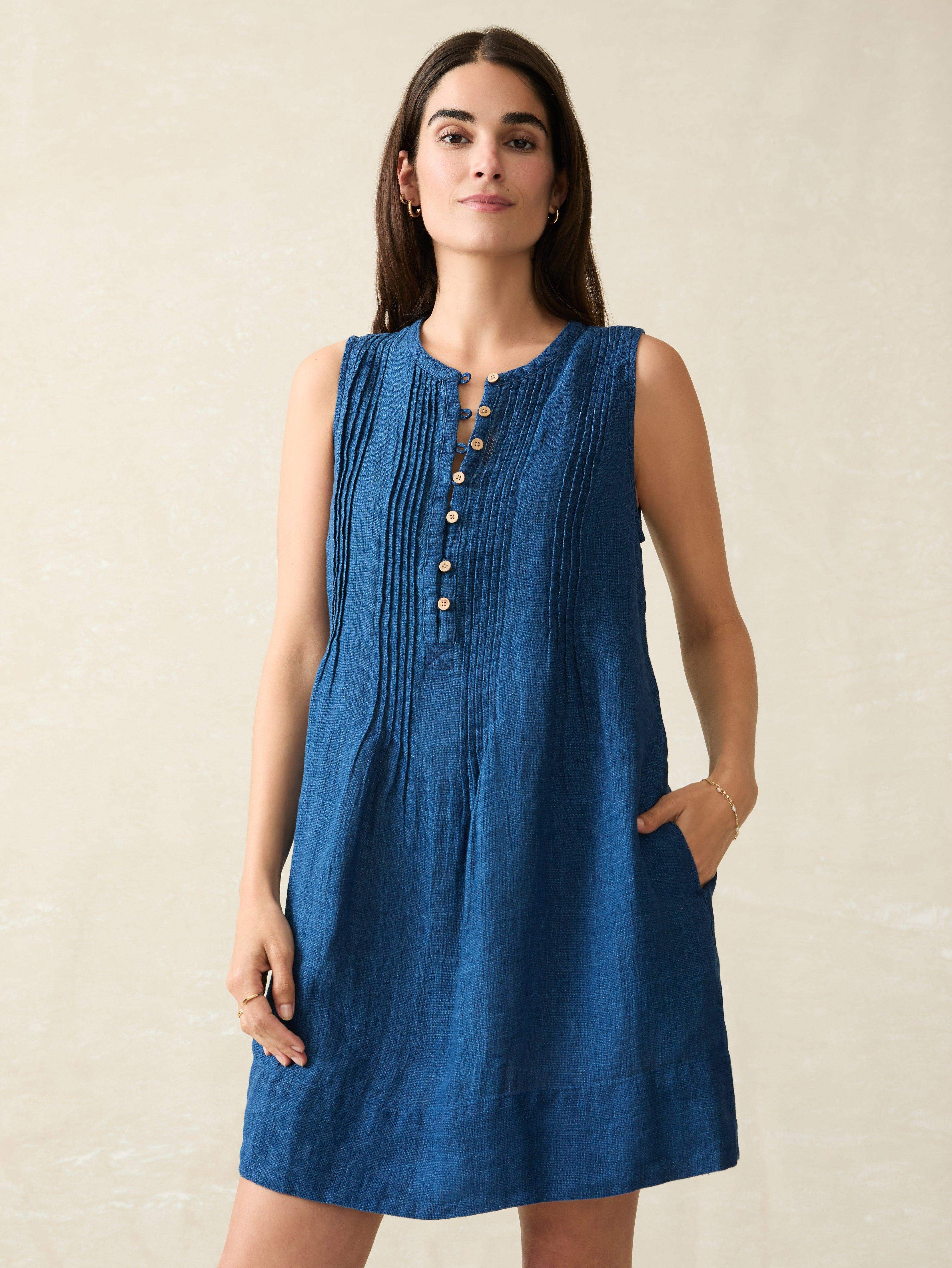 Isha Basketweave Dress - Indigo