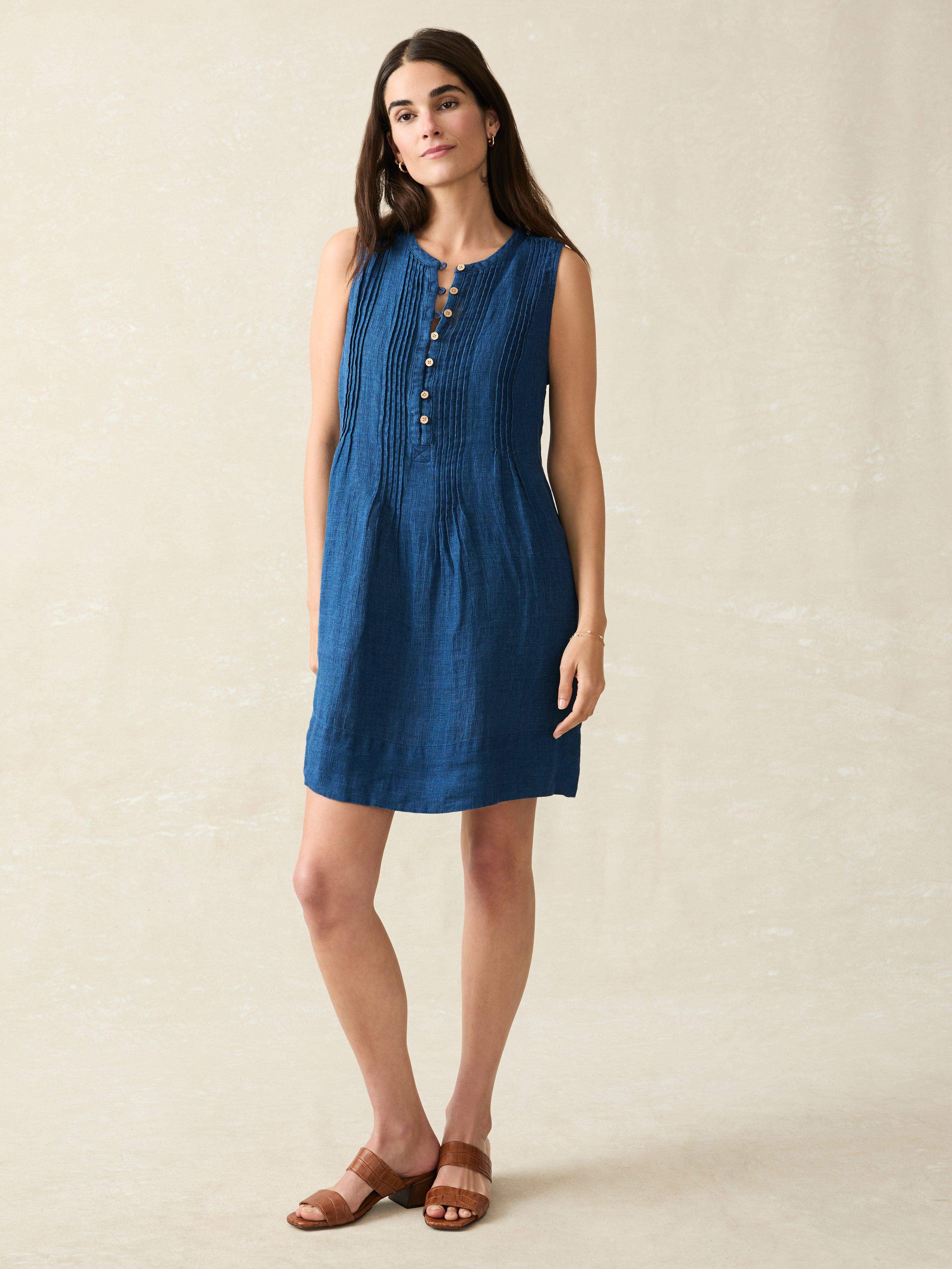 Isha Basketweave Dress - Indigo