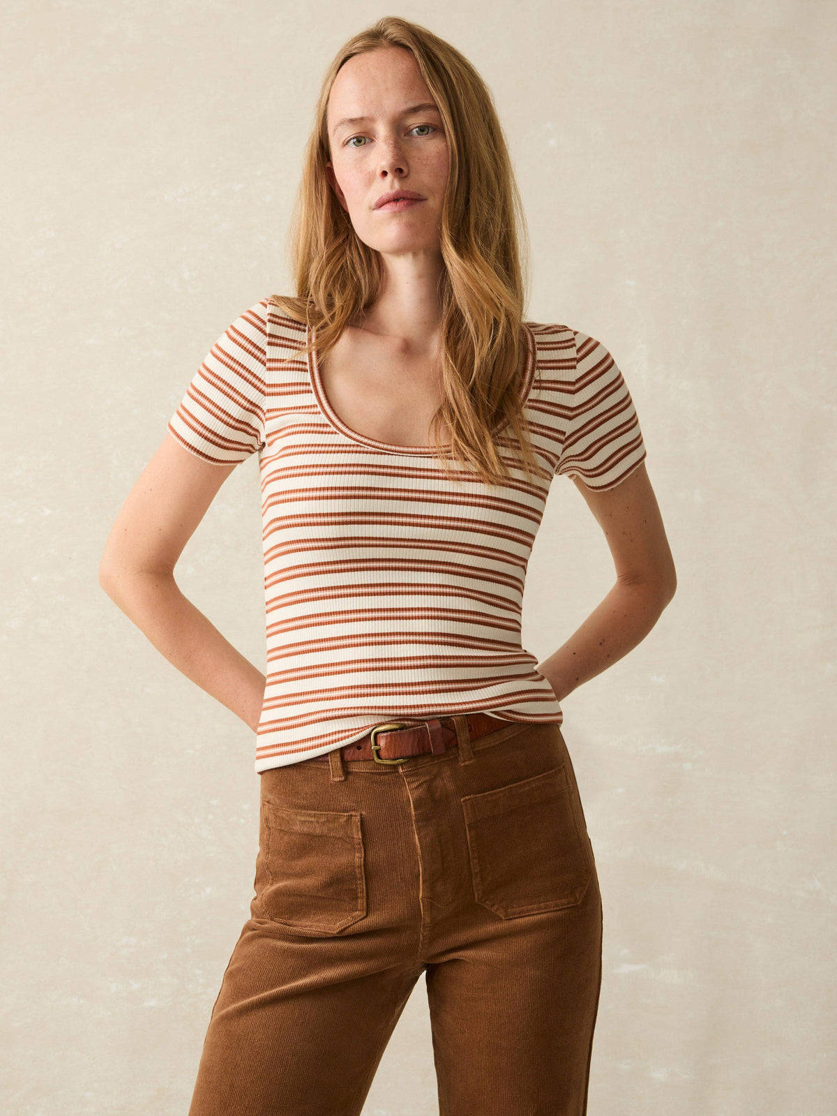 Freestyle Rib Knit Tee Toulouse Stripe