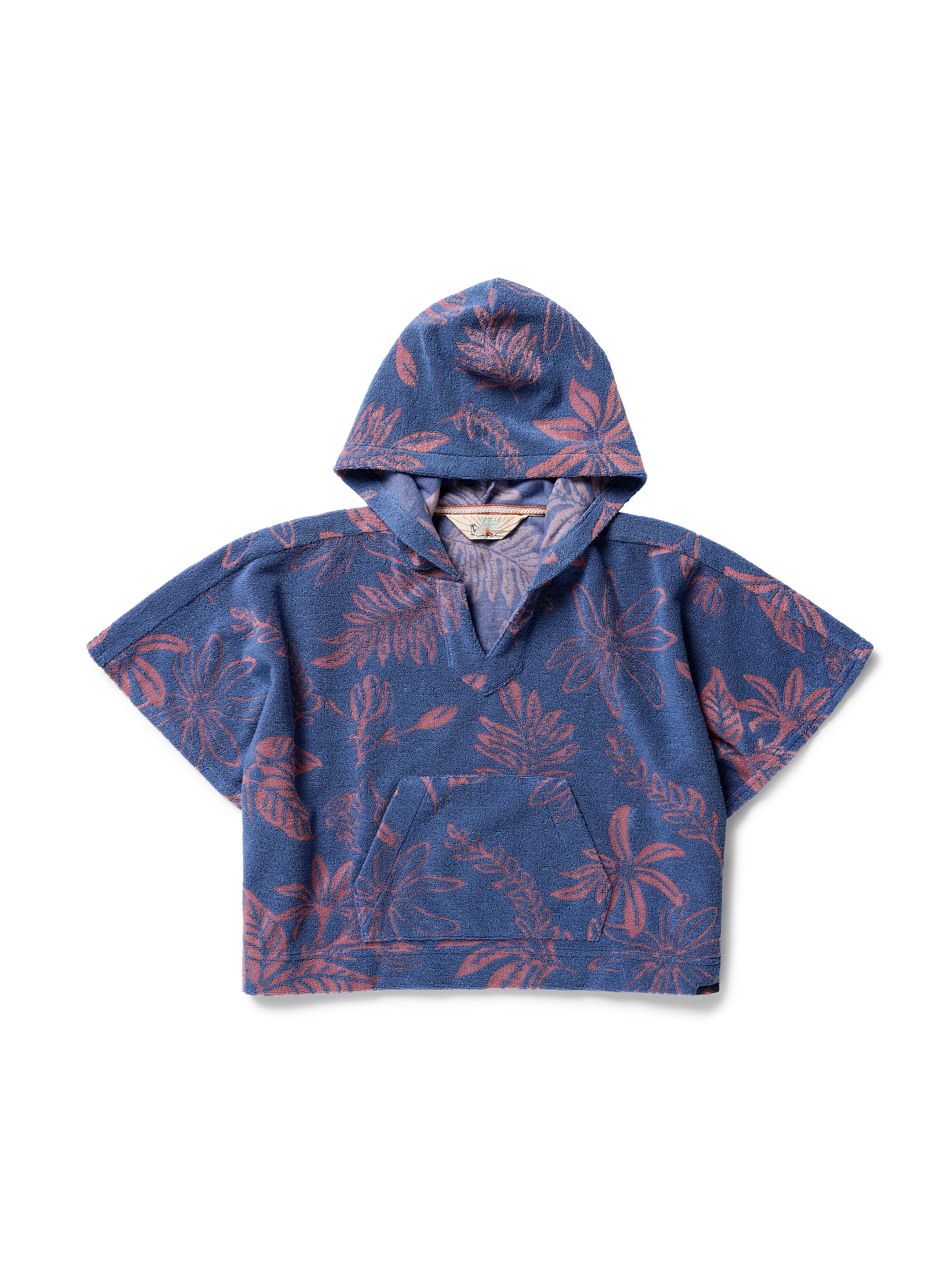 Kids Cabana Towel Terry Poncho - Twilight Coral Floral