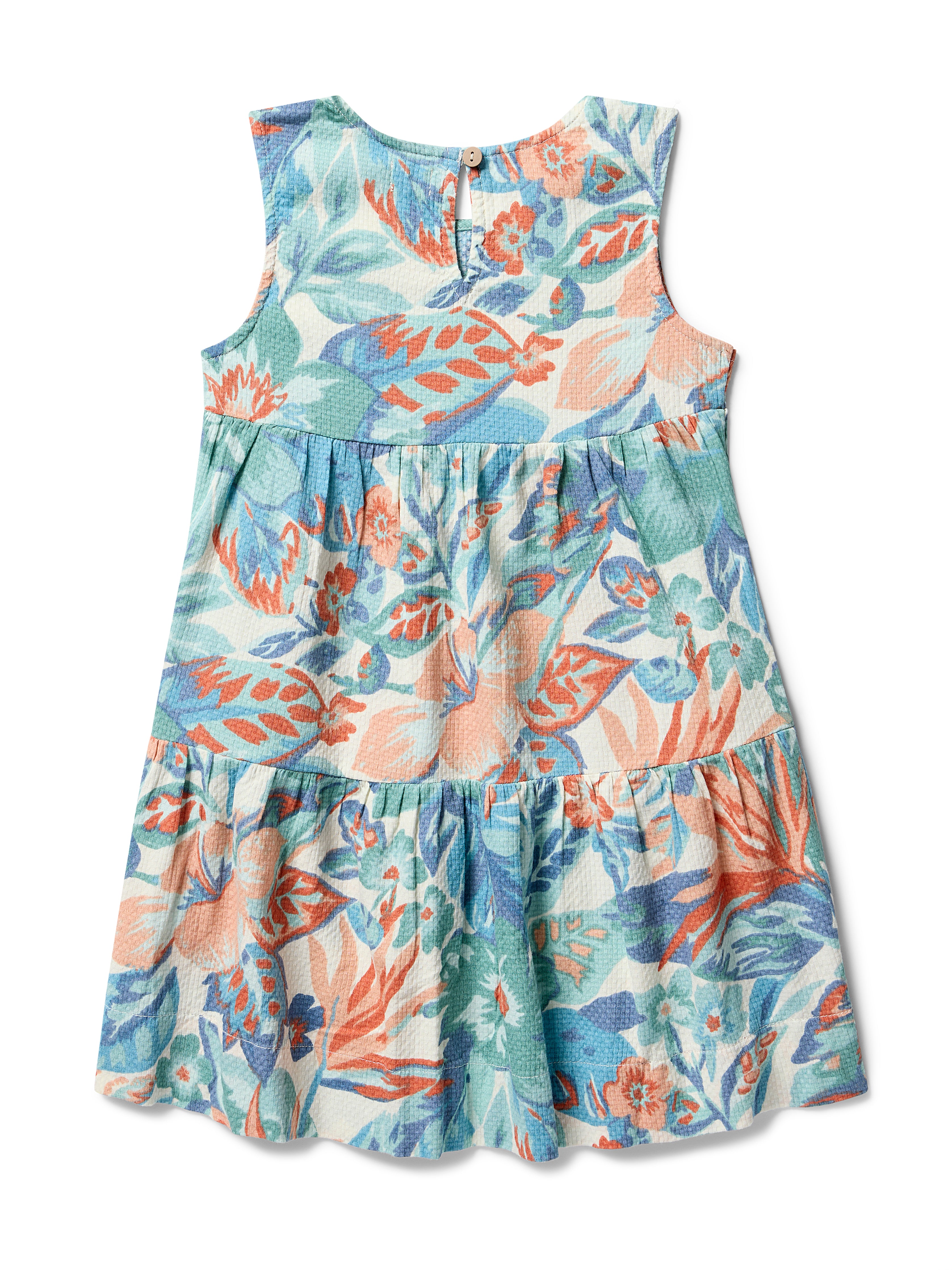 Kids Lanai Seersucker Dress - Paradise Blossom Floral