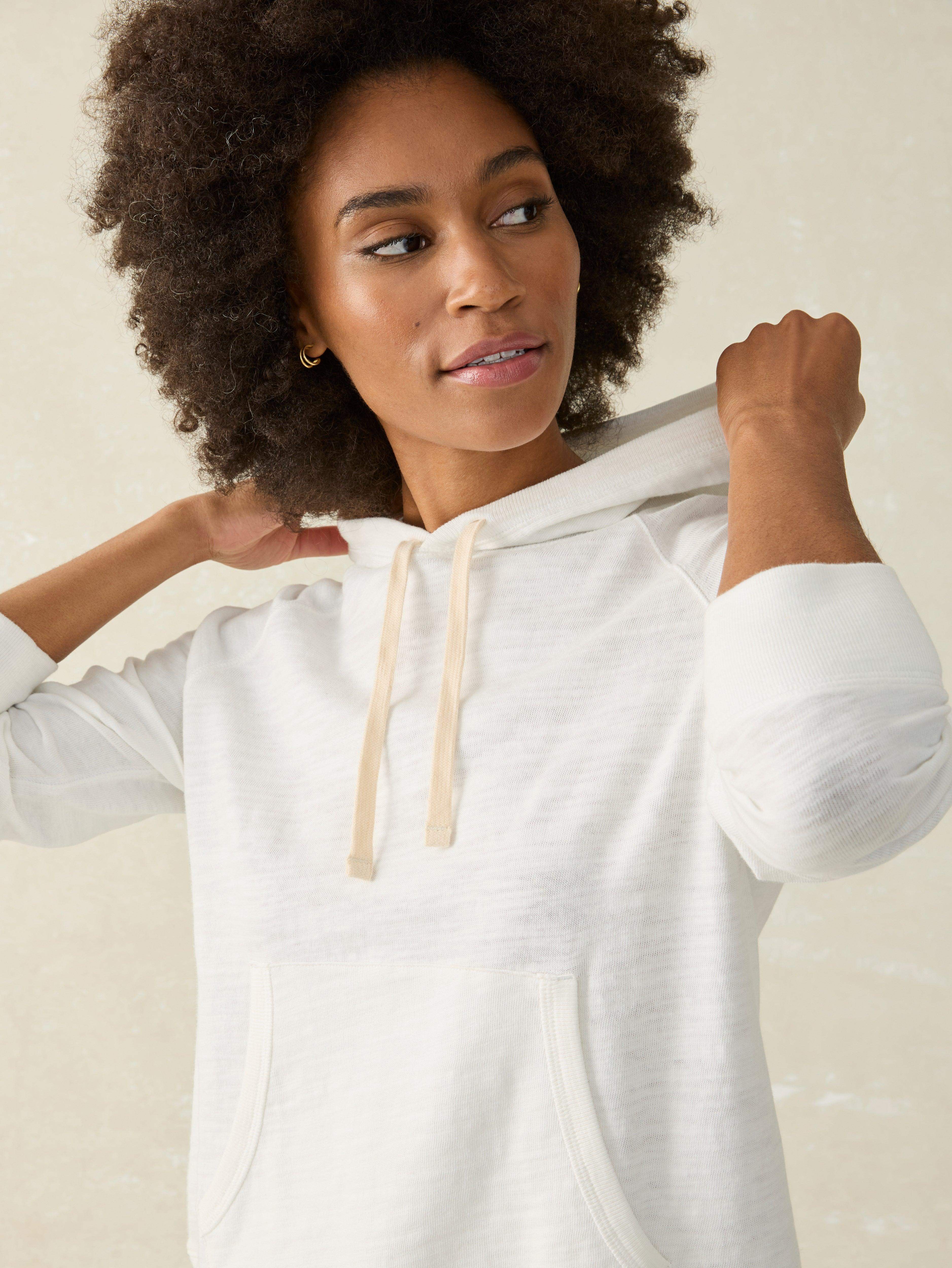 Sunwashed Slub Hoodie White